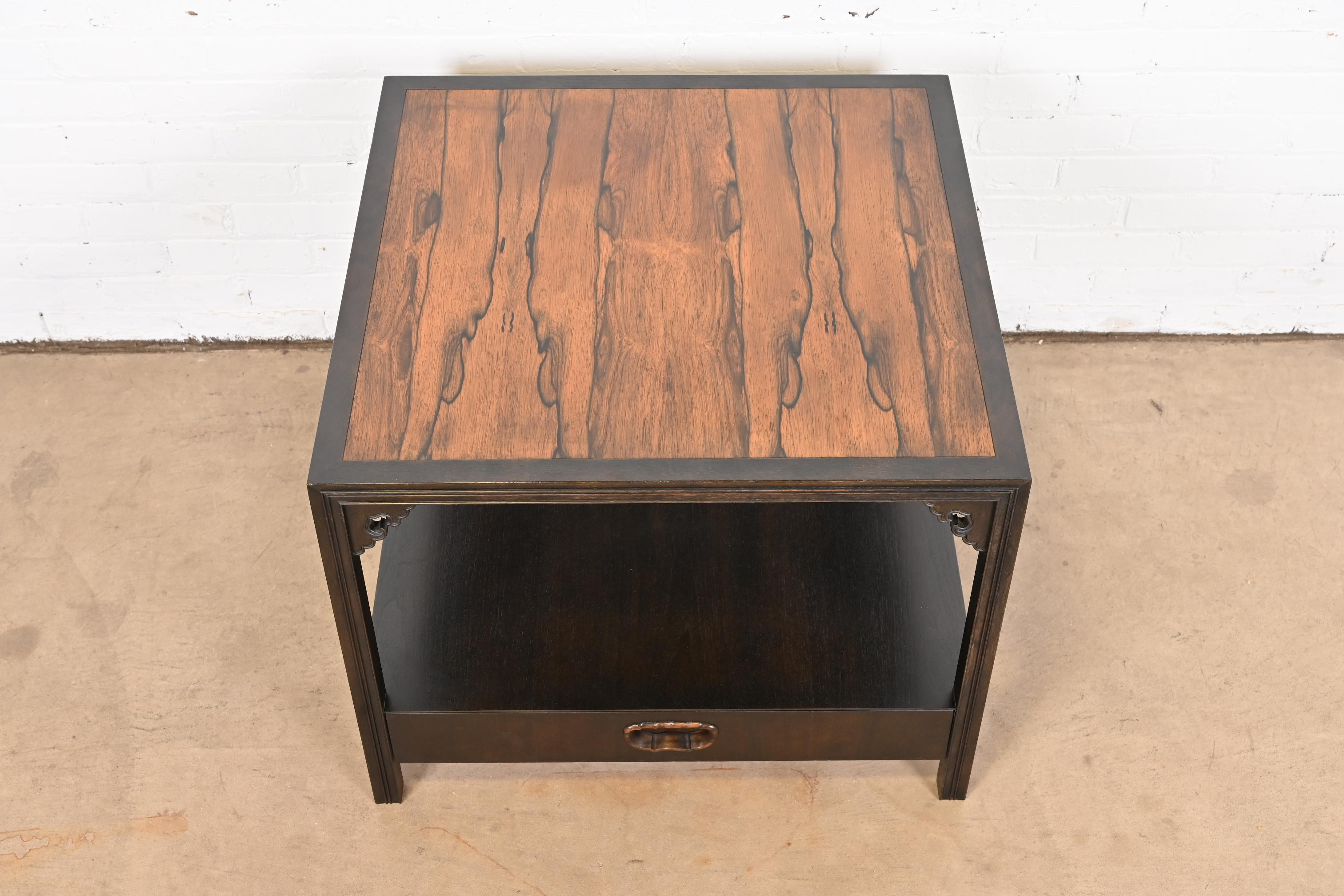 Michael Taylor for Baker Far East Collection Chinoiserie Rosewood Cocktail Table or Occasional Side Table - Image 5