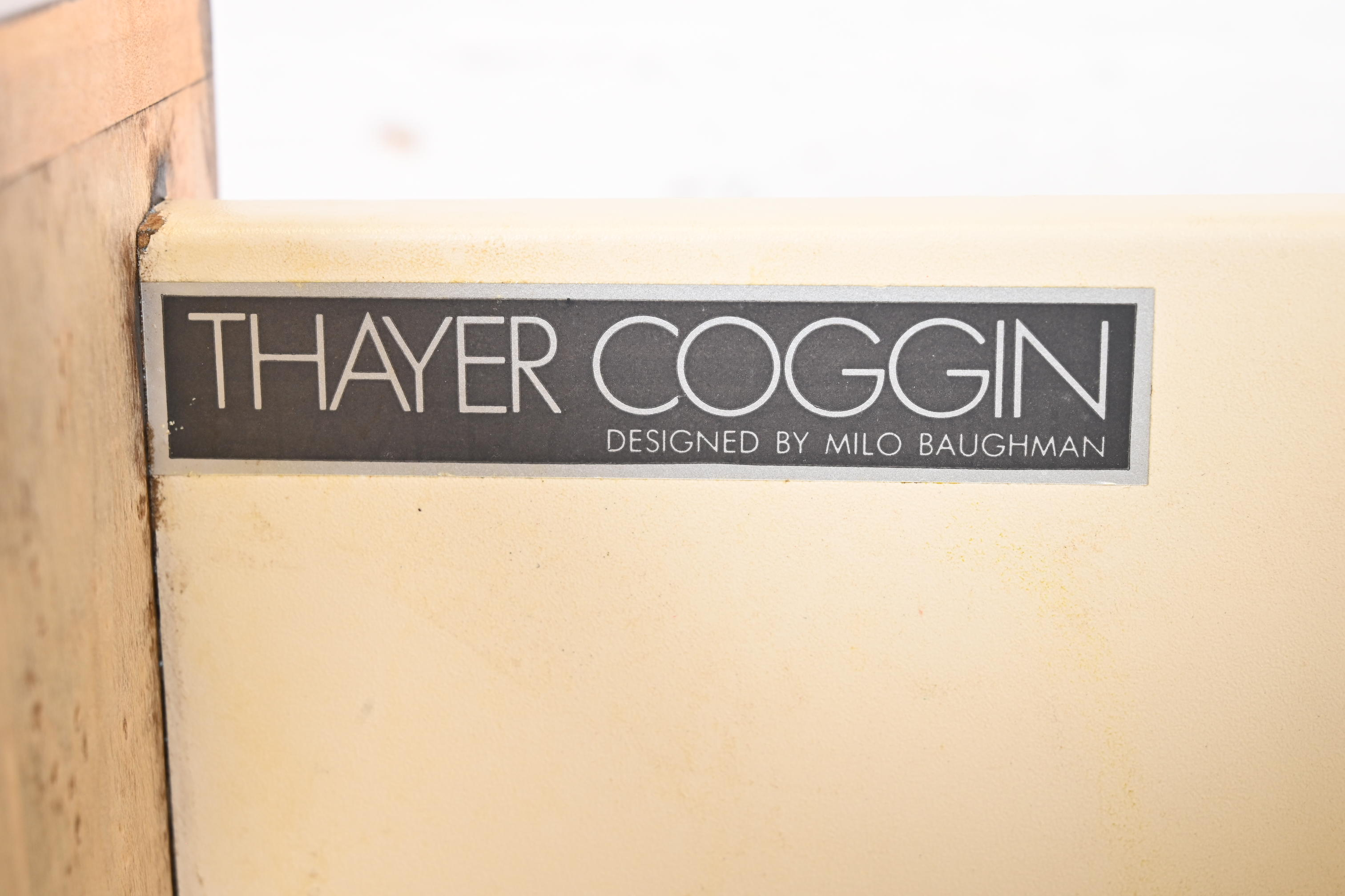 Milo Baughman for Thayer Coggin Birdseye Maple and Brass Bedside Chests, Newly Refinished - Image 9