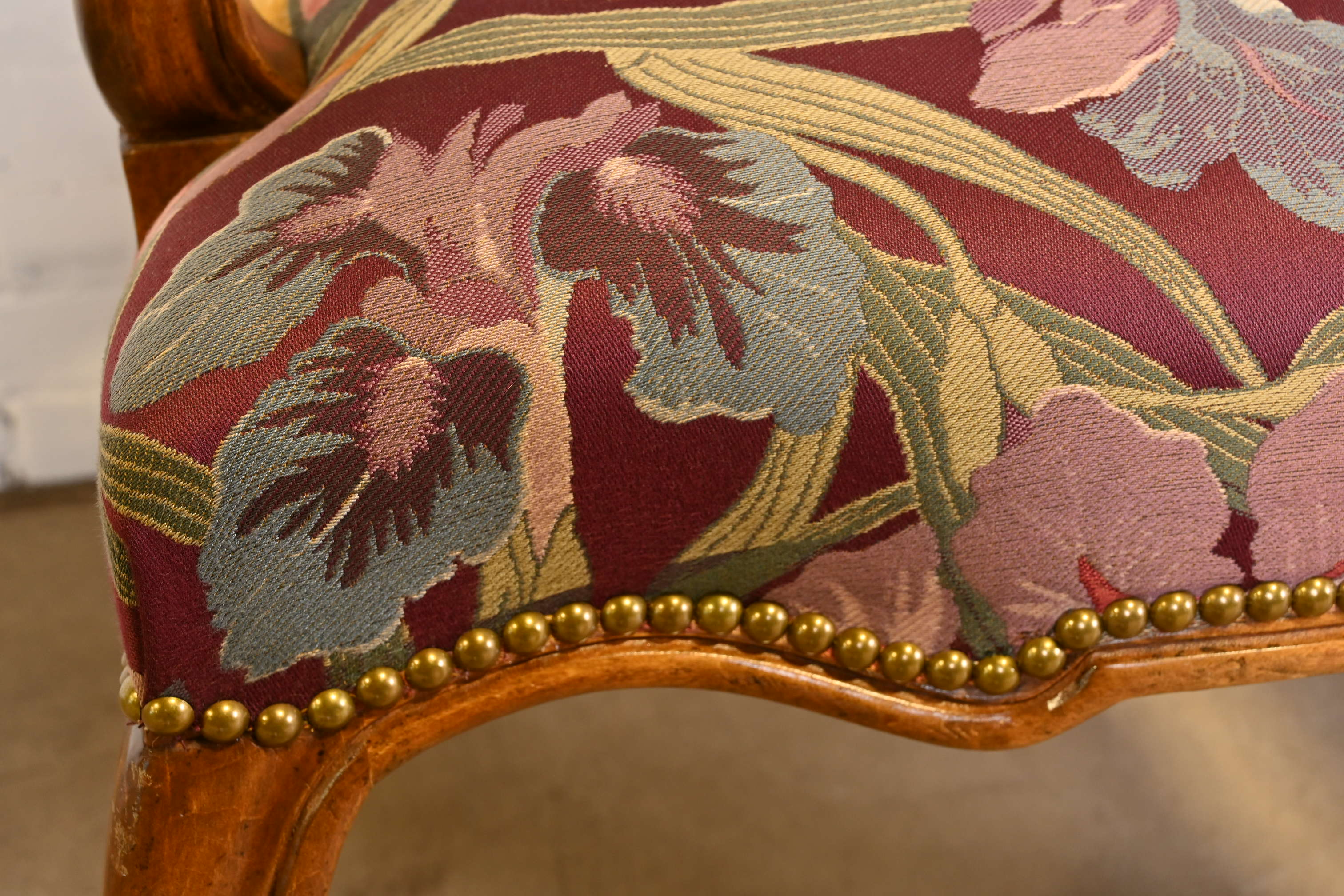 Minton Spidell French Louis XV Style Walnut Dining Arm Chairs, Set of Six - Image 10