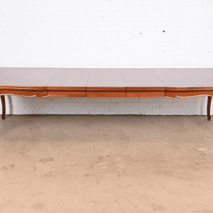 John Widdicomb French Provincial Louis XV Walnut Extension Dining Table, Newly Refinished