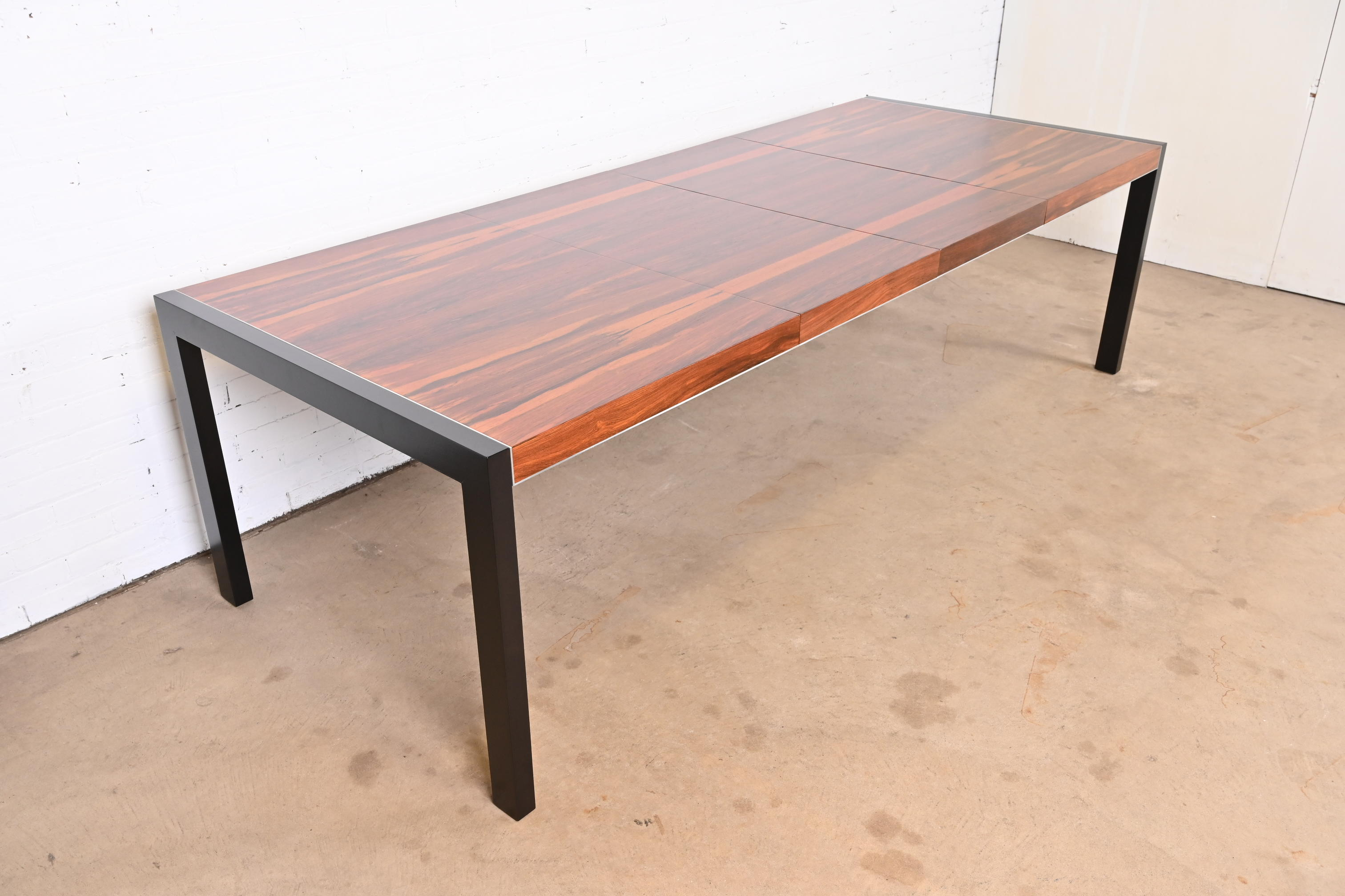 Robert Baron for Glenn of California Rosewood Parsons Dining Table, Newly Refinished