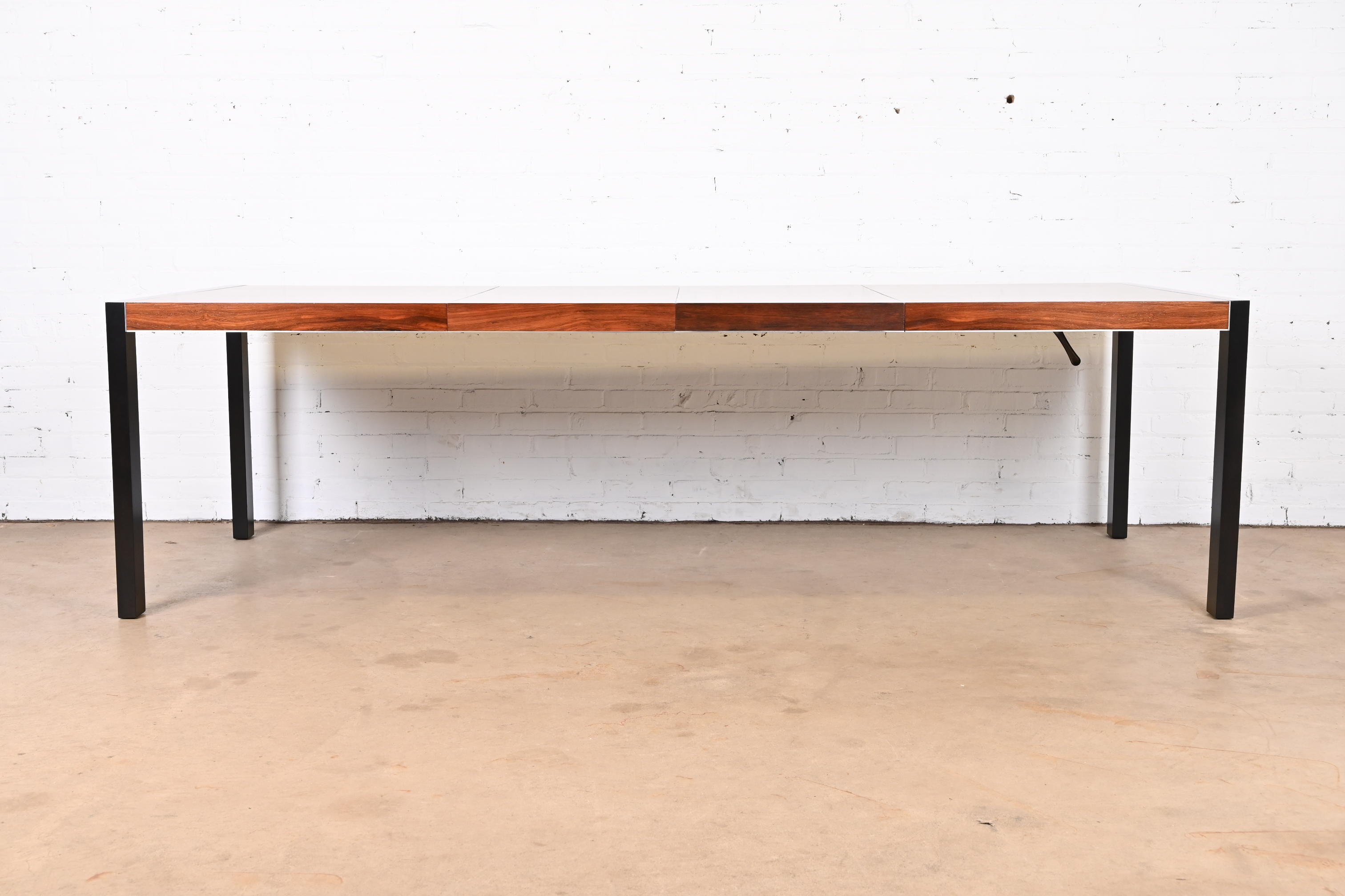 Robert Baron for Glenn of California Rosewood Parsons Dining Table, Newly Refinished - Image 3