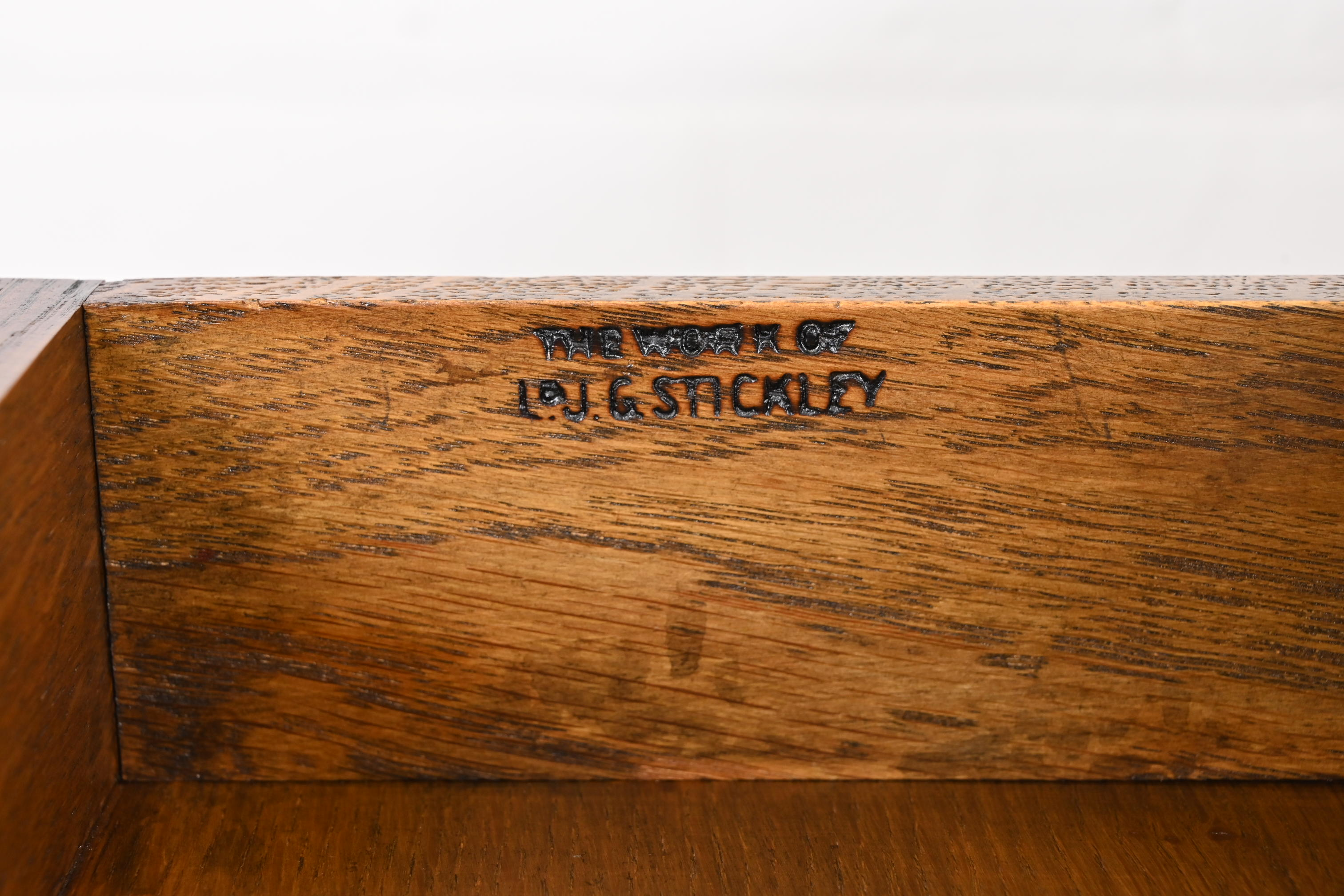 Antique Stickley Mission Oak Arts & Crafts Desk With Built-In Bookcases, Newly Restored - Image 9