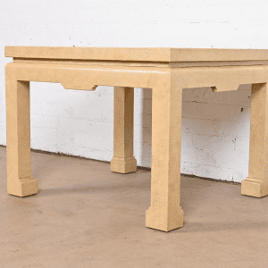 Karl Springer Style Modern Snakeskin Embossed Side Table