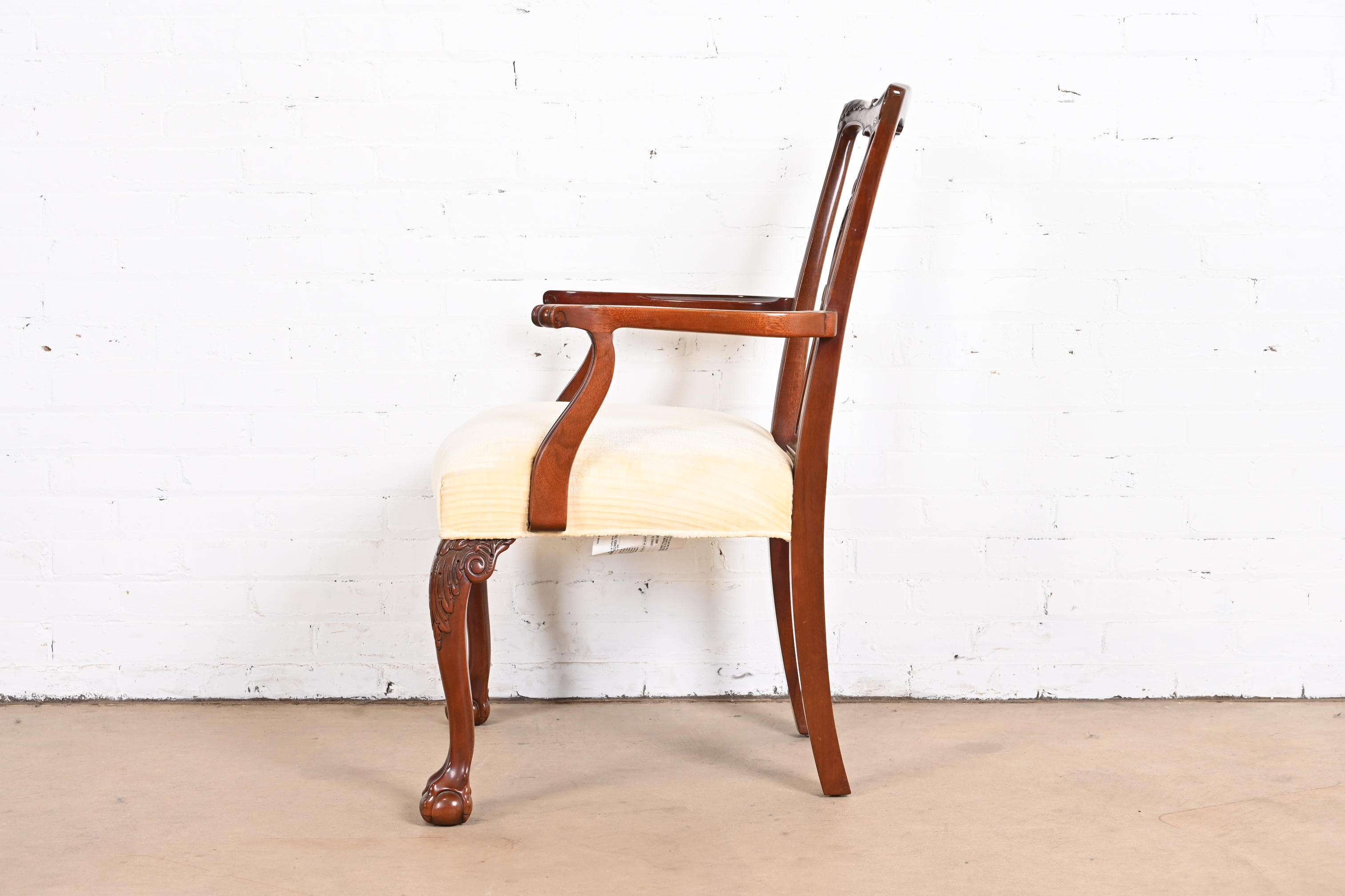 Kindel Furniture Georgian Carved Mahogany Dining Armchairs, Set of Six - Image 8