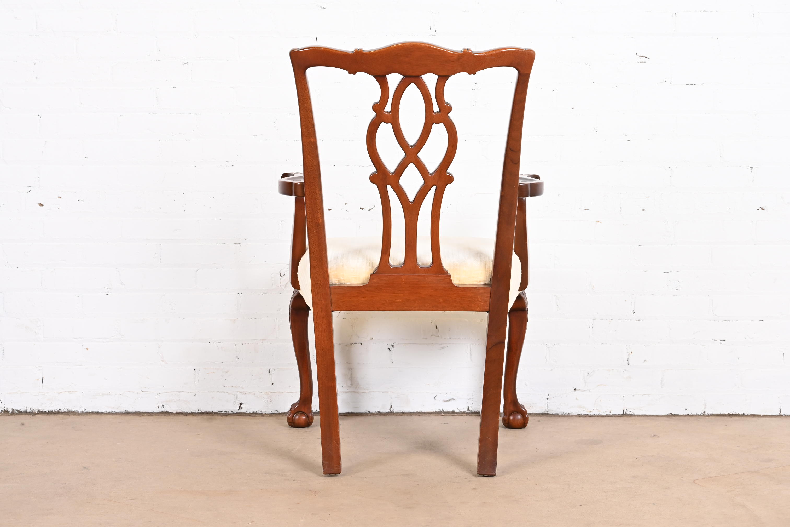 Kindel Furniture Georgian Carved Mahogany Dining Armchairs, Set of Six - Image 9