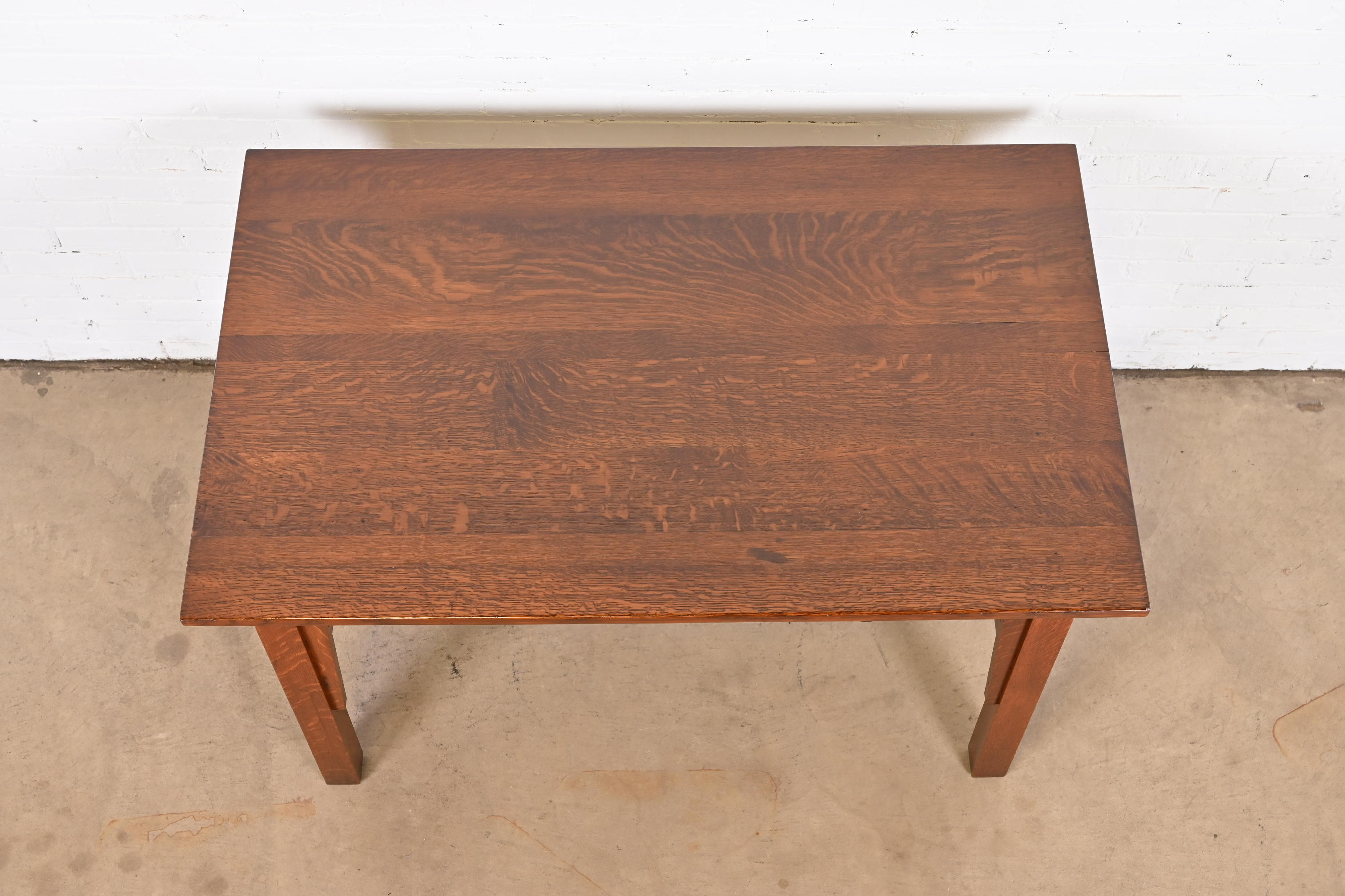 Antique Stickley Brothers Mission Oak Arts & Crafts Desk or Library Table, Newly Restored - Image 9