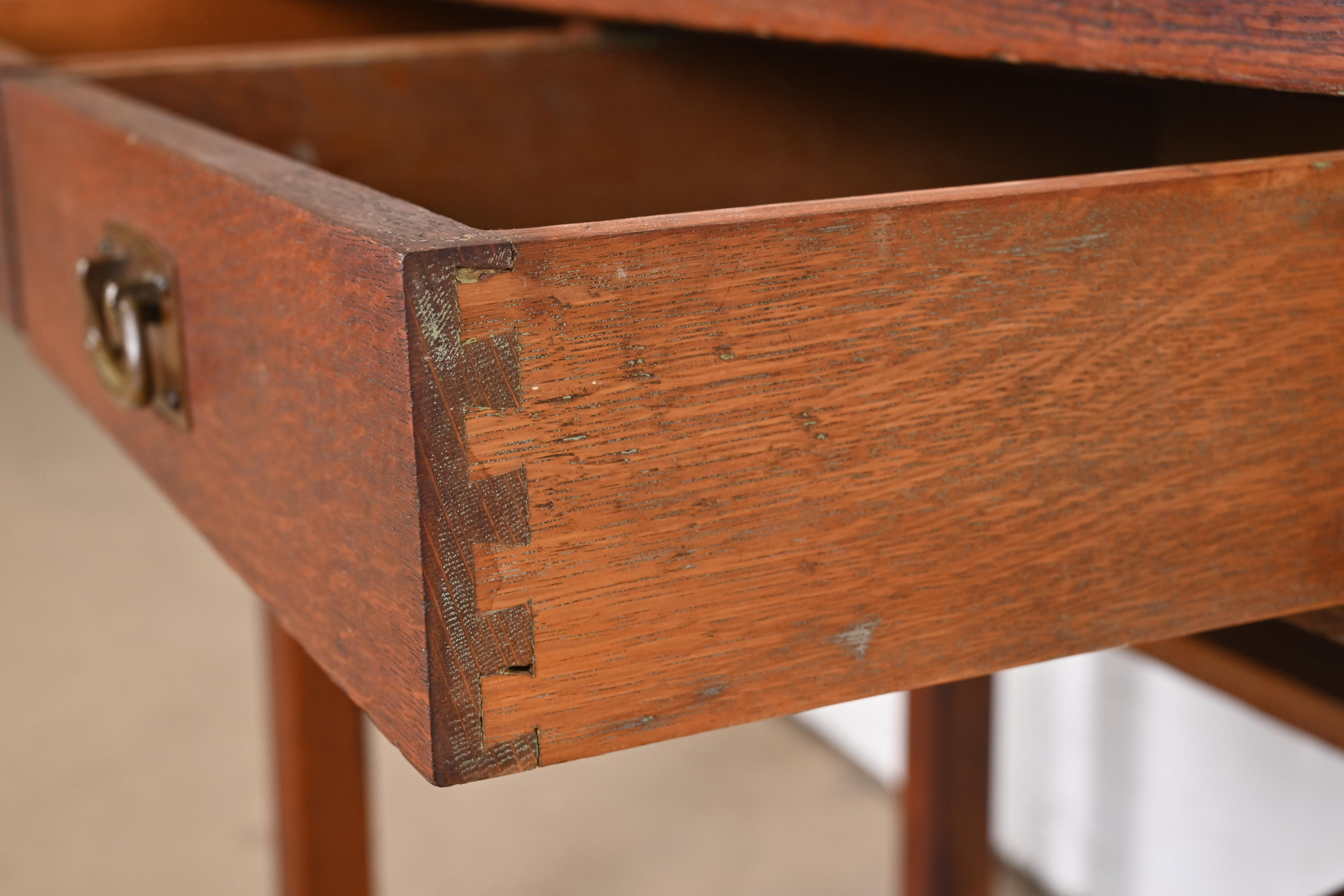 Antique Stickley Mission Oak Arts & Crafts Desk, Circa 1900 - Image 7
