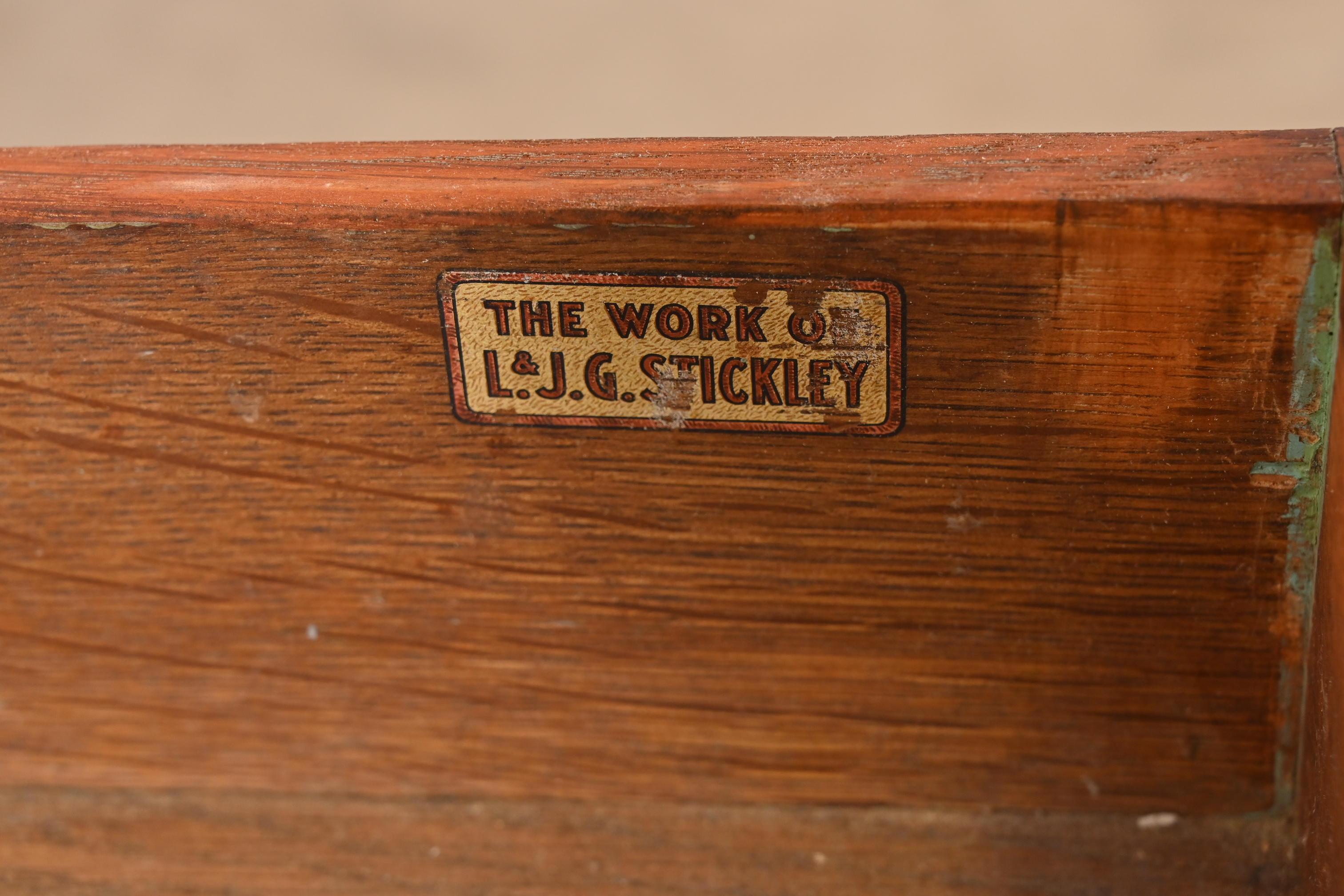Antique Stickley Mission Oak Arts & Crafts Desk, Circa 1900 - Image 8