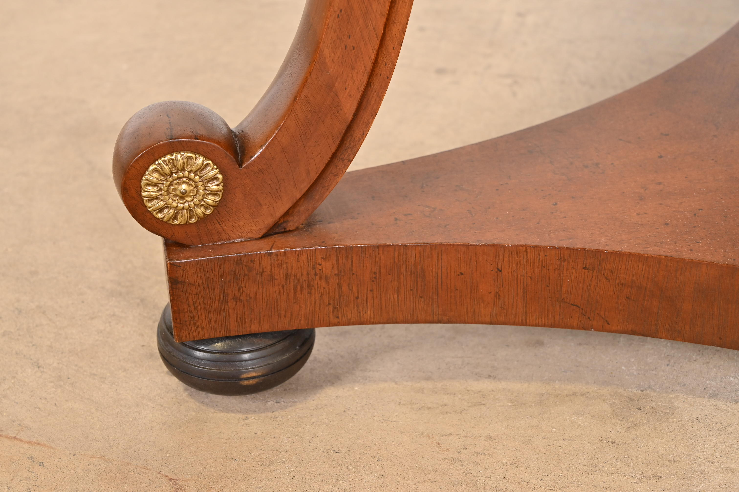 Baker Furniture Stately Homes Collection Regency Carved Mahogany Marble Top Center Table - Image 6