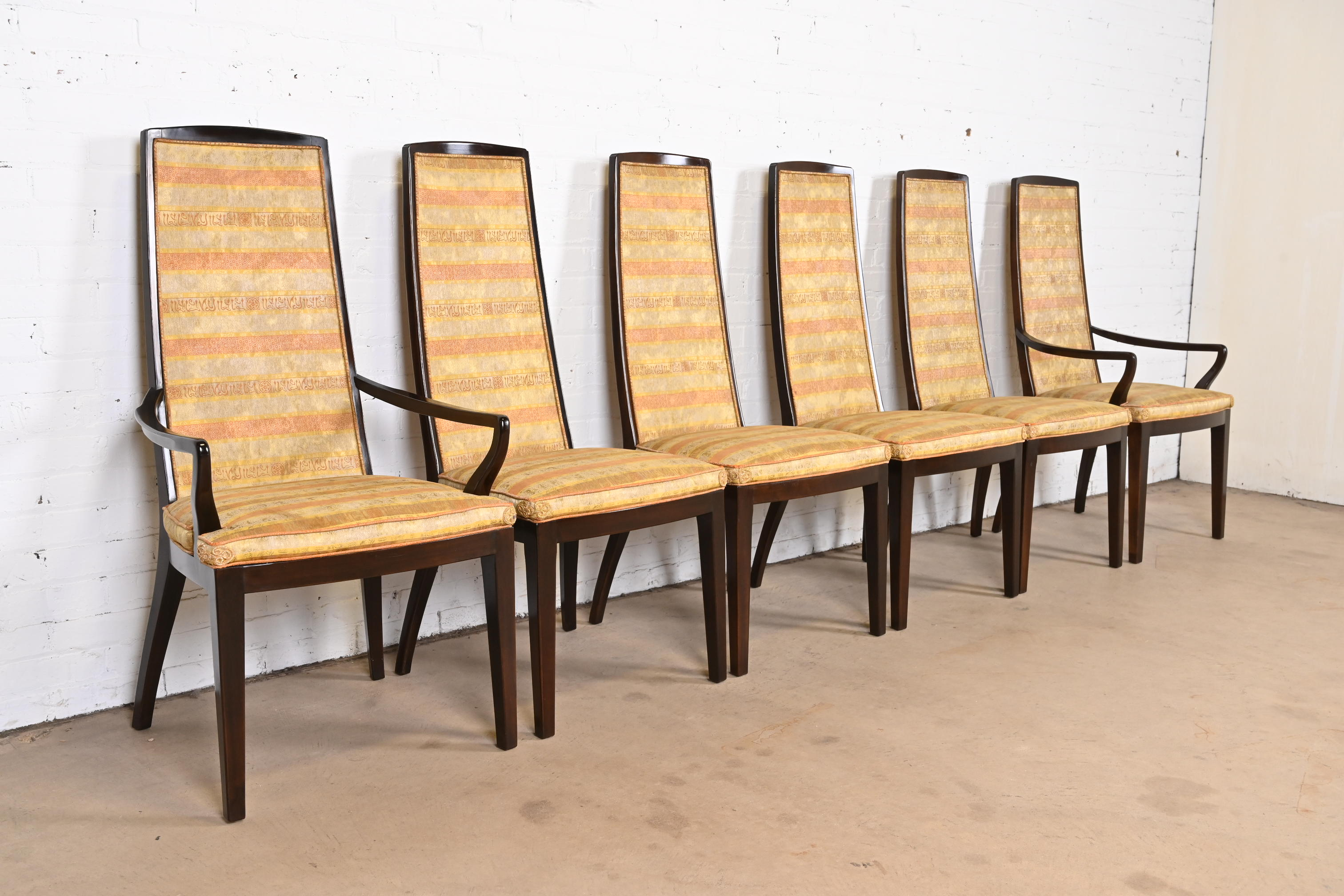 John Widdicomb Mid-Century Modern High Back Dining Chairs, Set of Six - Image 3