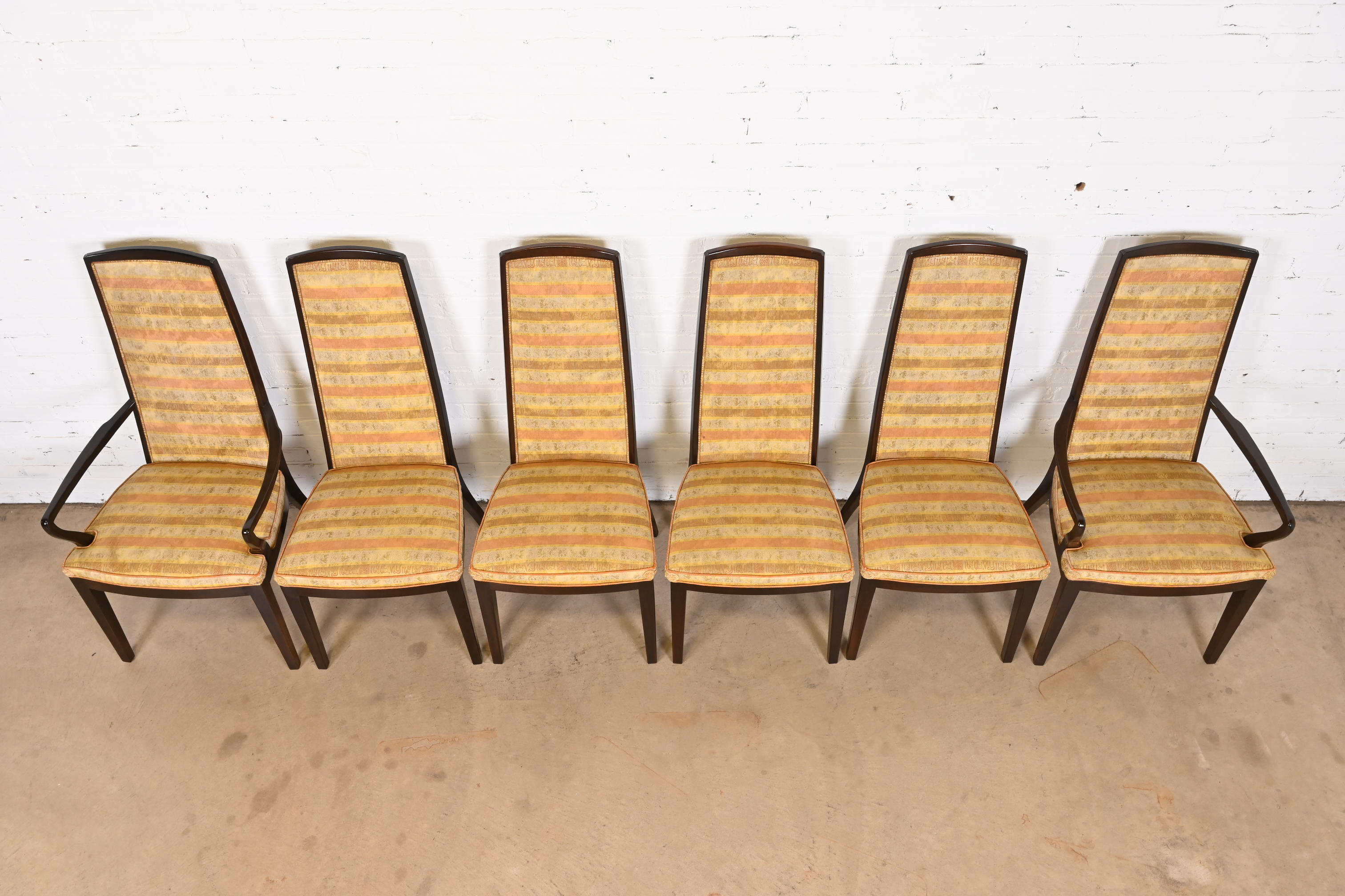 John Widdicomb Mid-Century Modern High Back Dining Chairs, Set of Six - Image 4