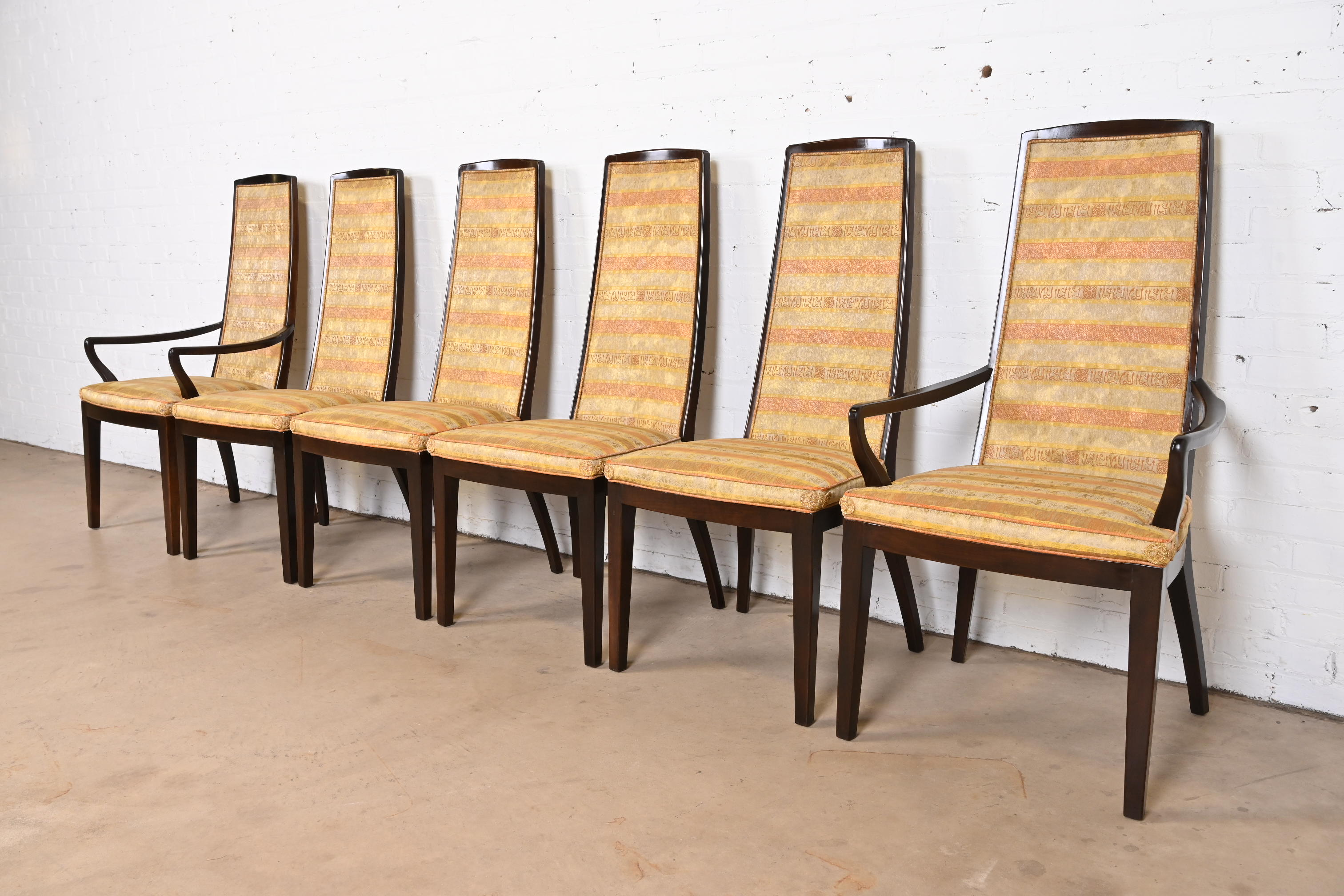 John Widdicomb Mid-Century Modern High Back Dining Chairs, Set of Six - Image 2