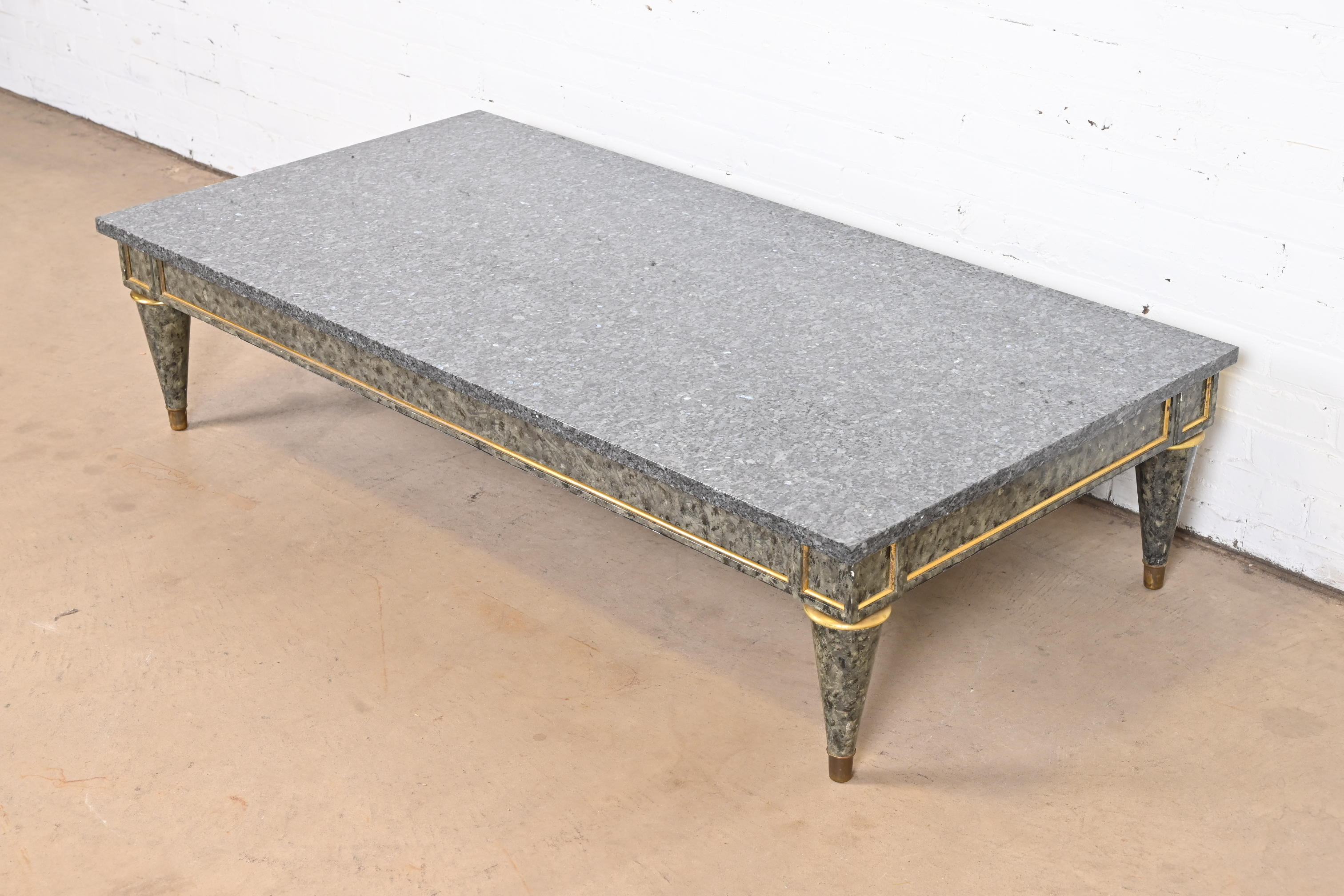 Maison Jansen Attributed French Regency Louis XVI Granite Top Coffee Table