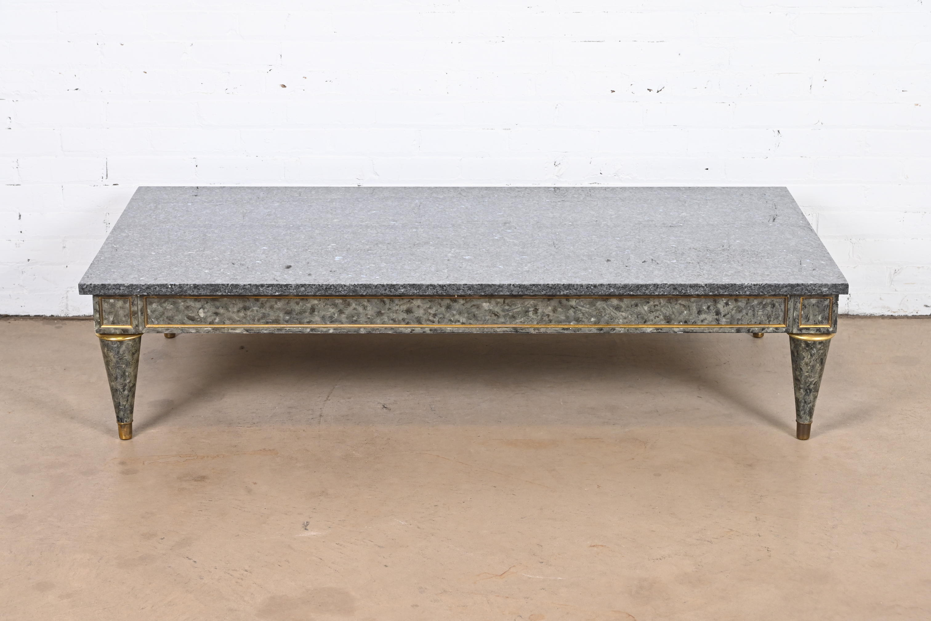 Maison Jansen Attributed French Regency Louis XVI Granite Top Coffee Table - Image 3