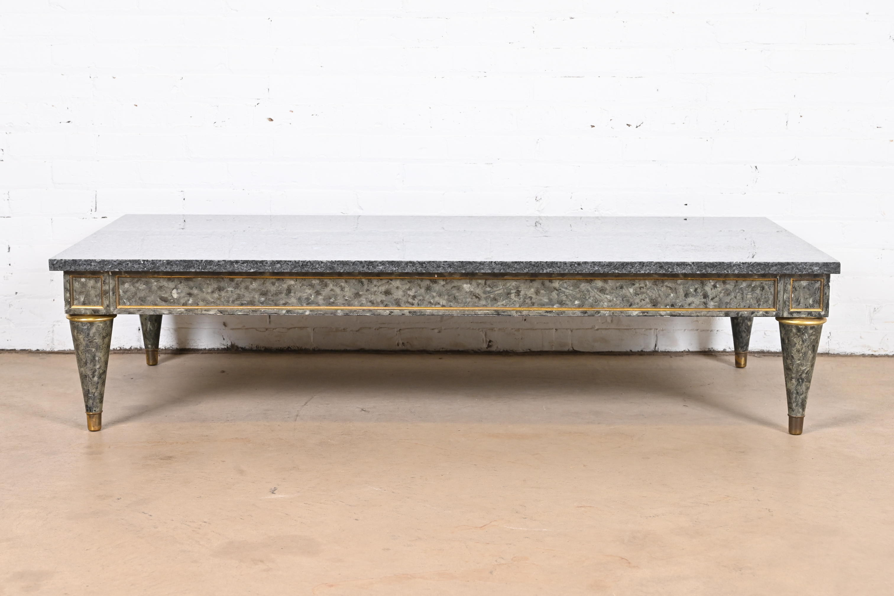 Maison Jansen Attributed French Regency Louis XVI Granite Top Coffee Table - Image 4