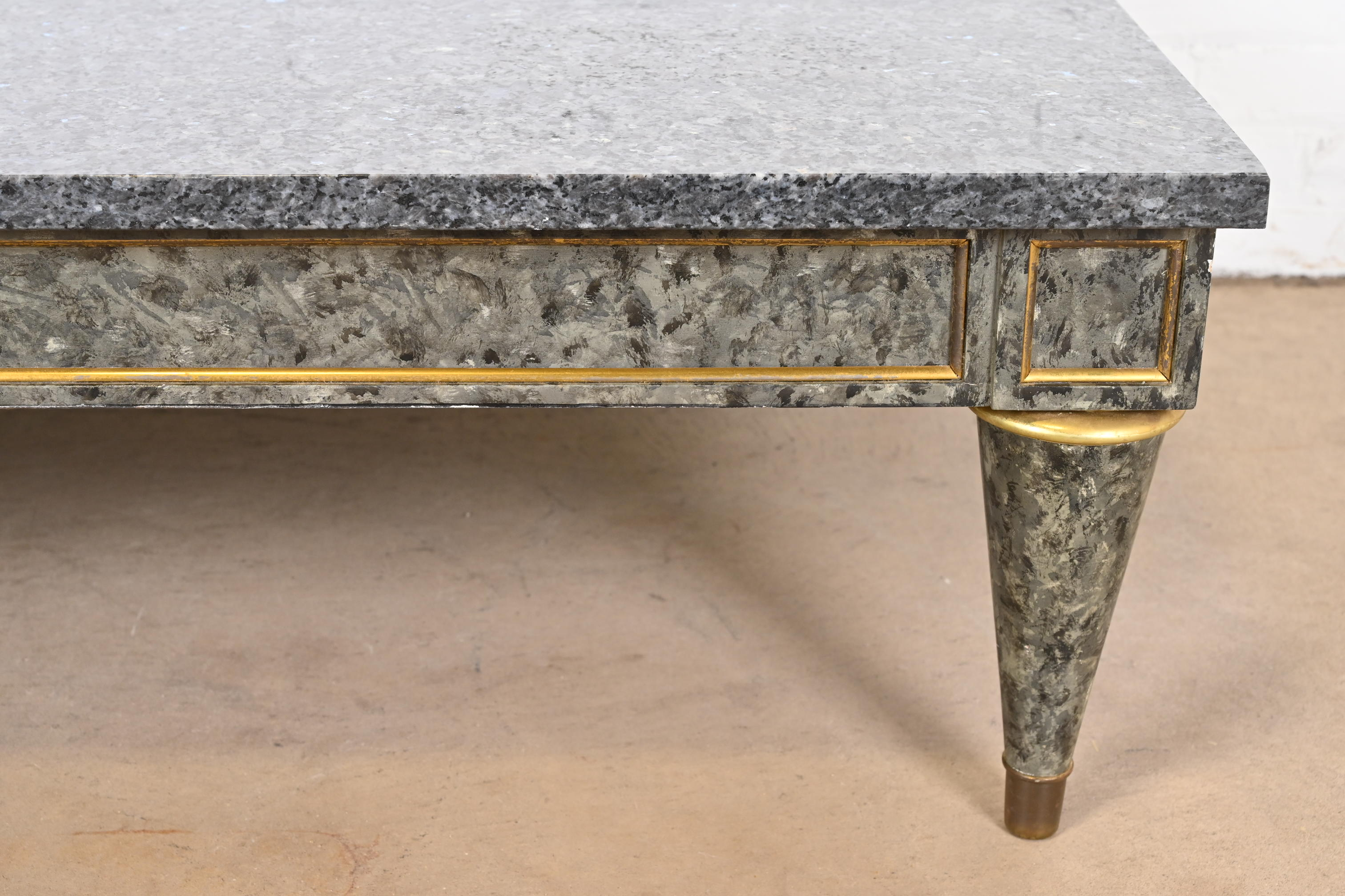 Maison Jansen Attributed French Regency Louis XVI Granite Top Coffee Table - Image 9