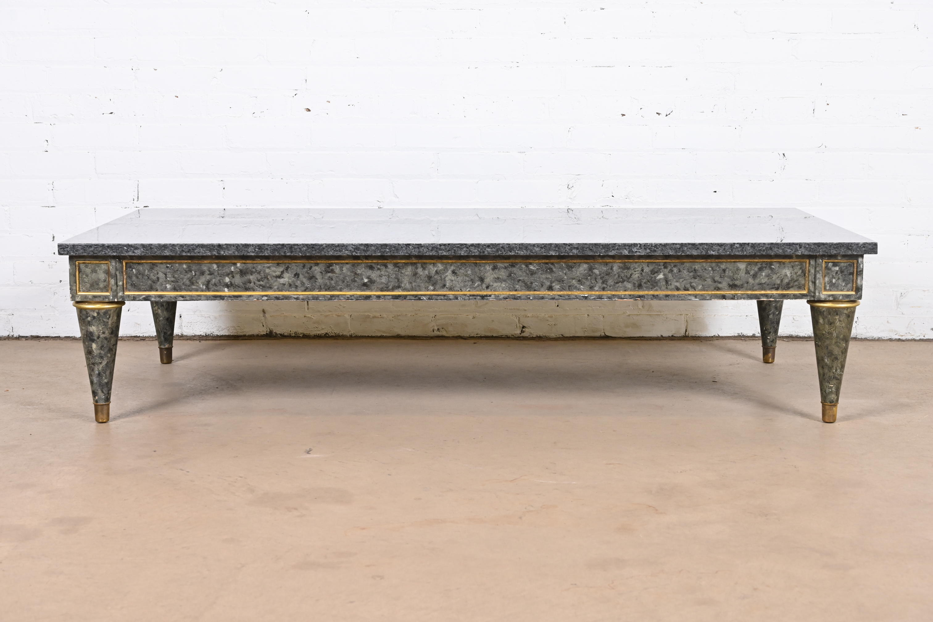Maison Jansen Attributed French Regency Louis XVI Granite Top Coffee Table - Image 11