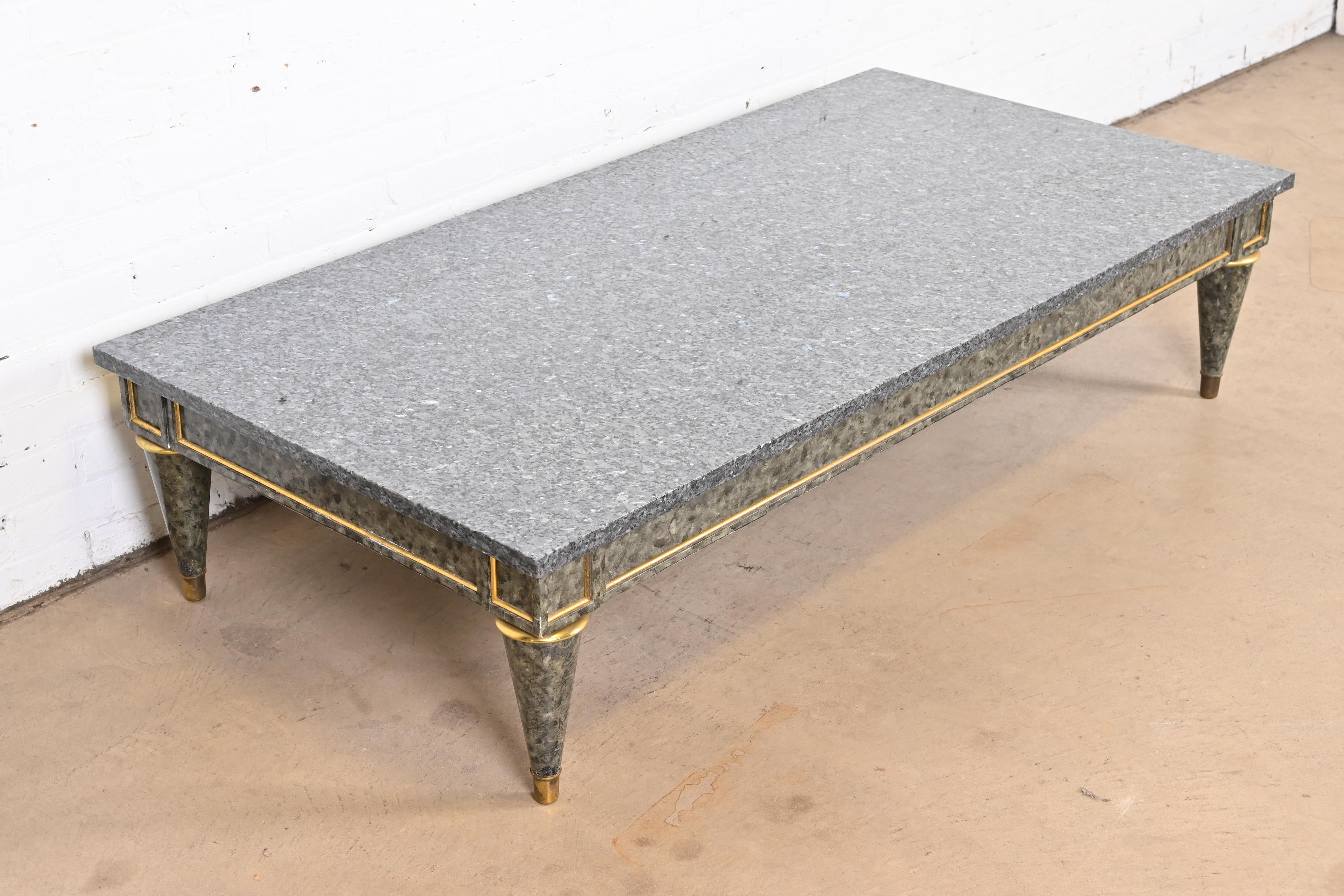 Maison Jansen Attributed French Regency Louis XVI Granite Top Coffee Table - Image 6