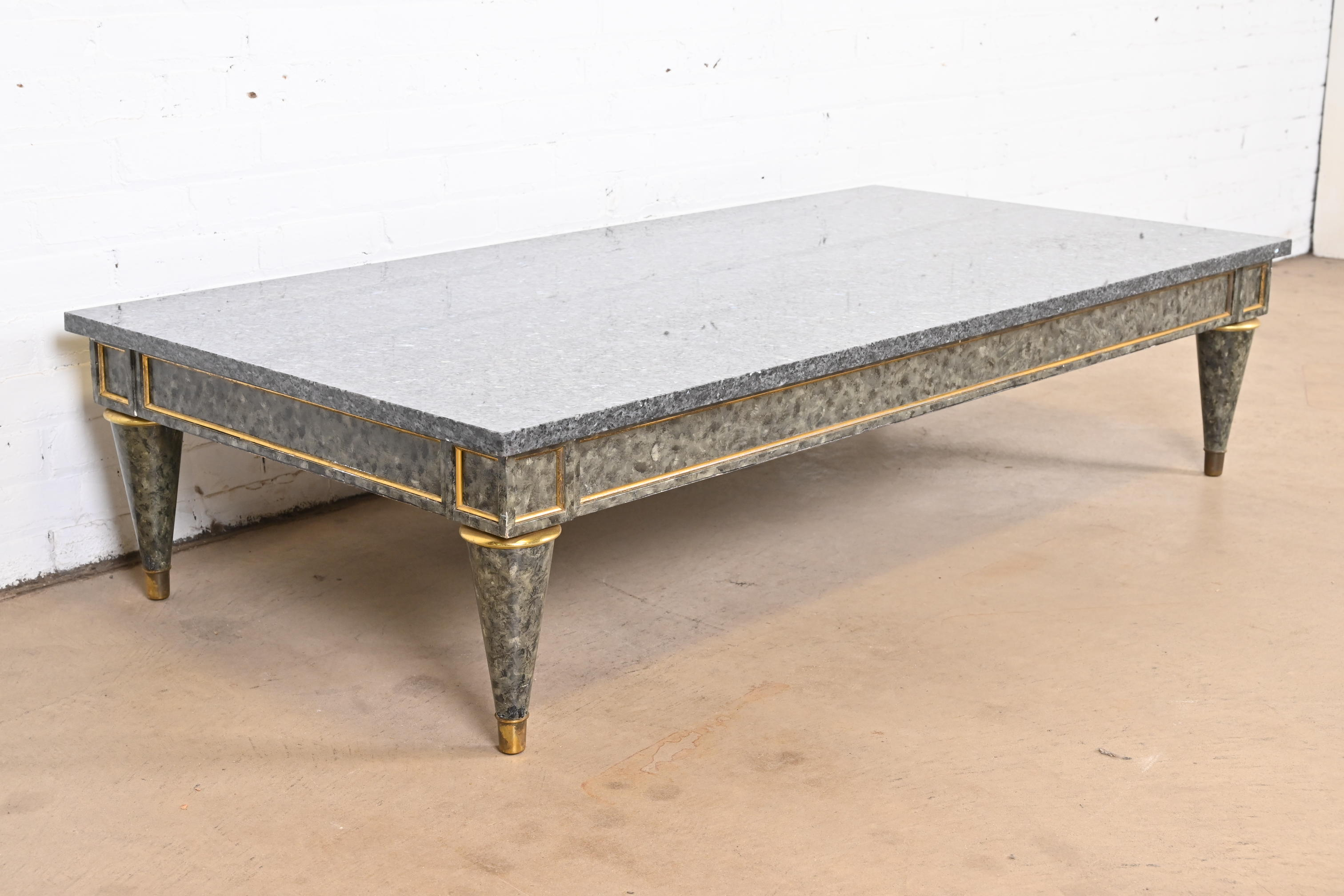 Maison Jansen Attributed French Regency Louis XVI Granite Top Coffee Table - Image 5
