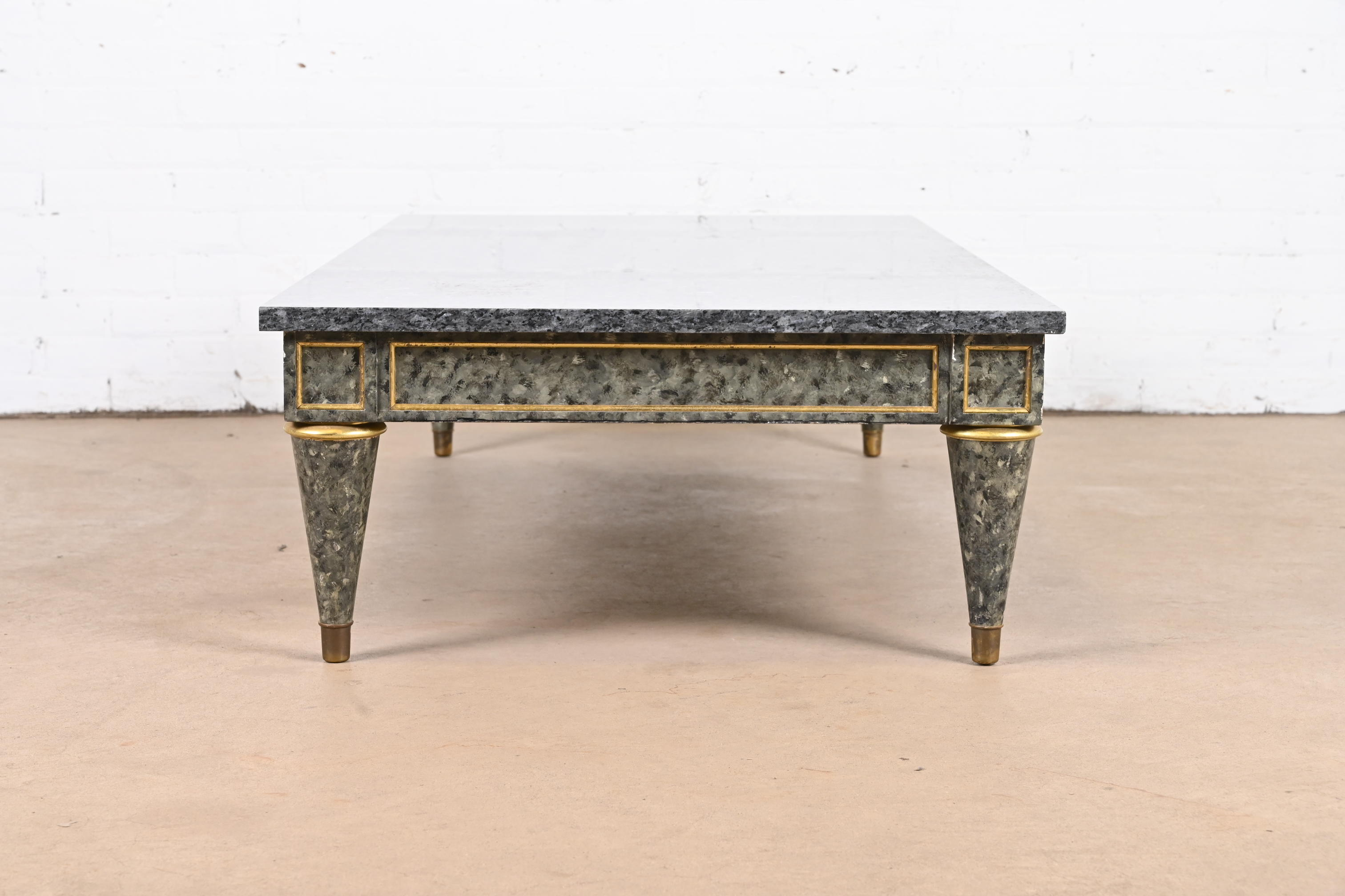 Maison Jansen Attributed French Regency Louis XVI Granite Top Coffee Table - Image 10