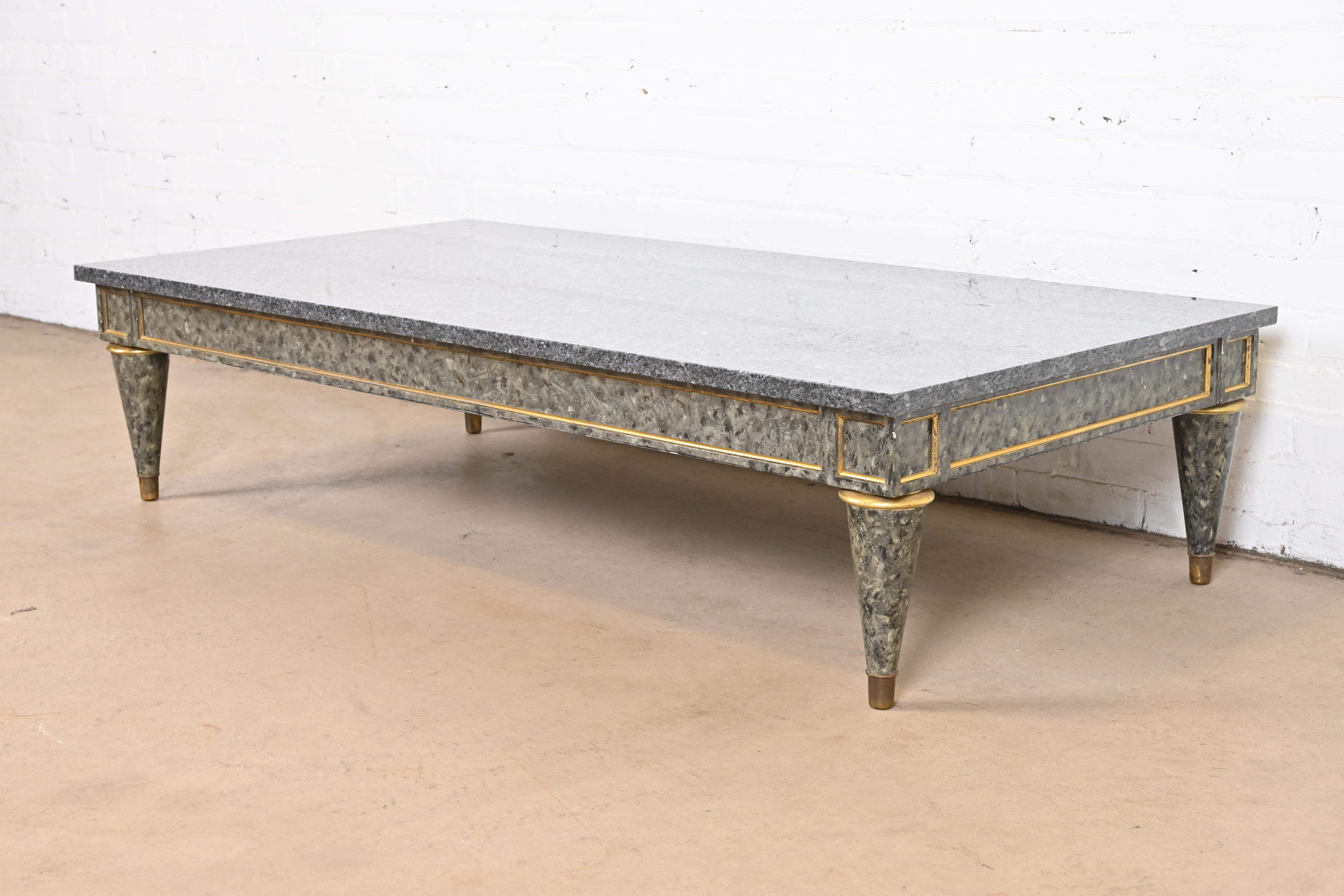 Maison Jansen Attributed French Regency Louis XVI Granite Top Coffee Table - Image 2