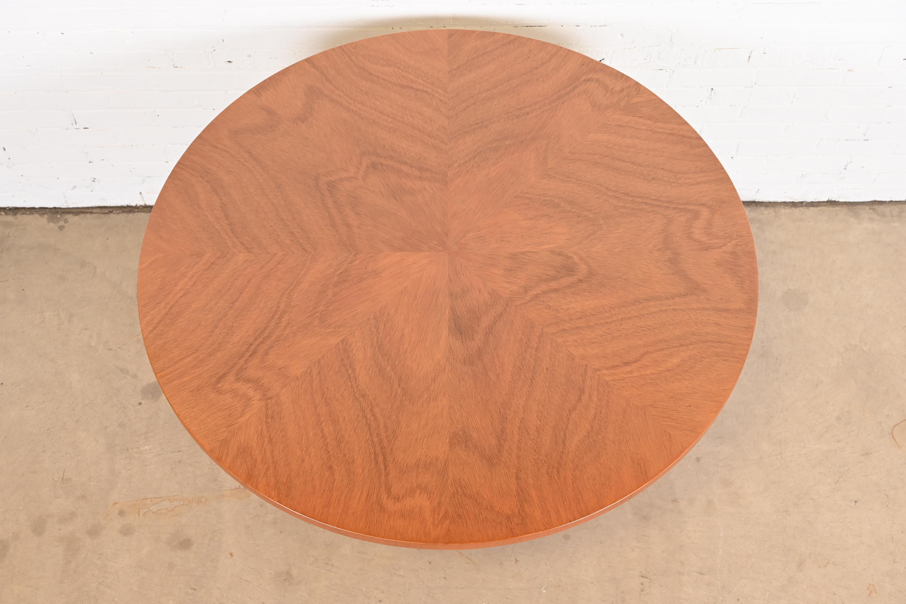Baker Furniture Italian Empire Carved Mahogany Pedestal Center Table or Breakfast Table, Newly Refinished - Image 7