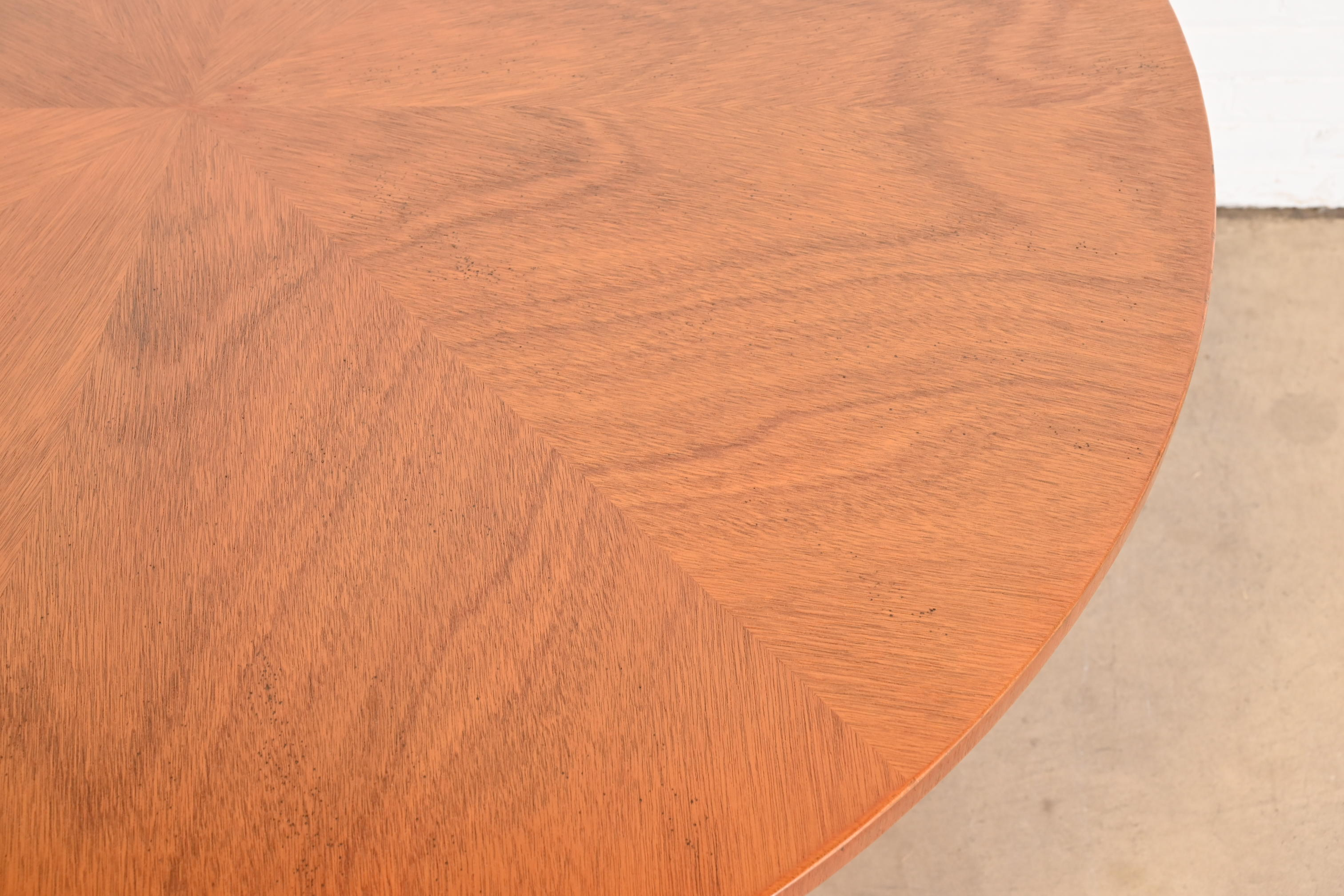 Baker Furniture Italian Empire Carved Mahogany Pedestal Center Table or Breakfast Table, Newly Refinished - Image 8