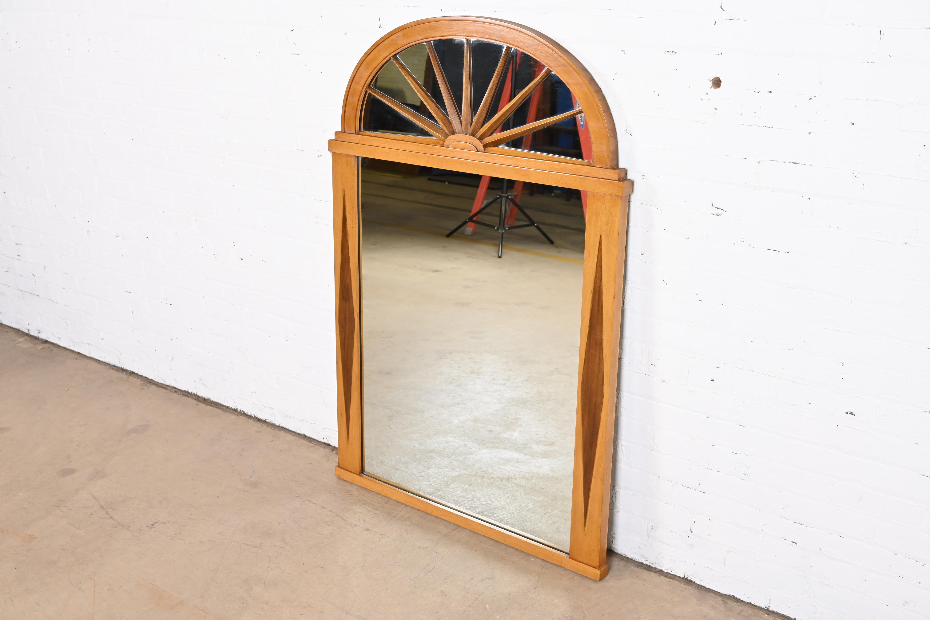 Grosfeld House Hollywood Regency Mahogany Framed Wall Mirror, Circa 1940s - Image 4