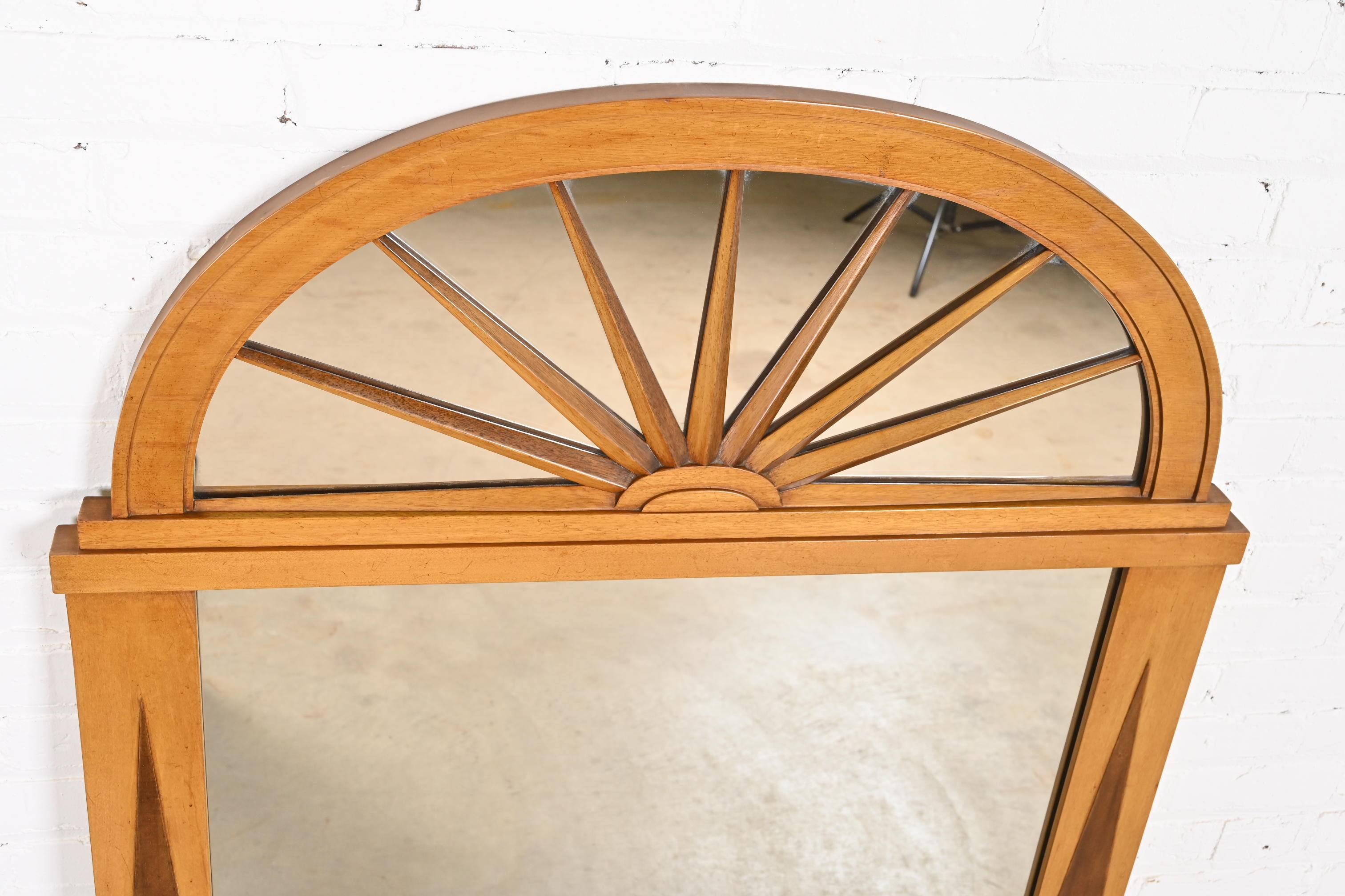 Grosfeld House Hollywood Regency Mahogany Framed Wall Mirror, Circa 1940s - Image 6