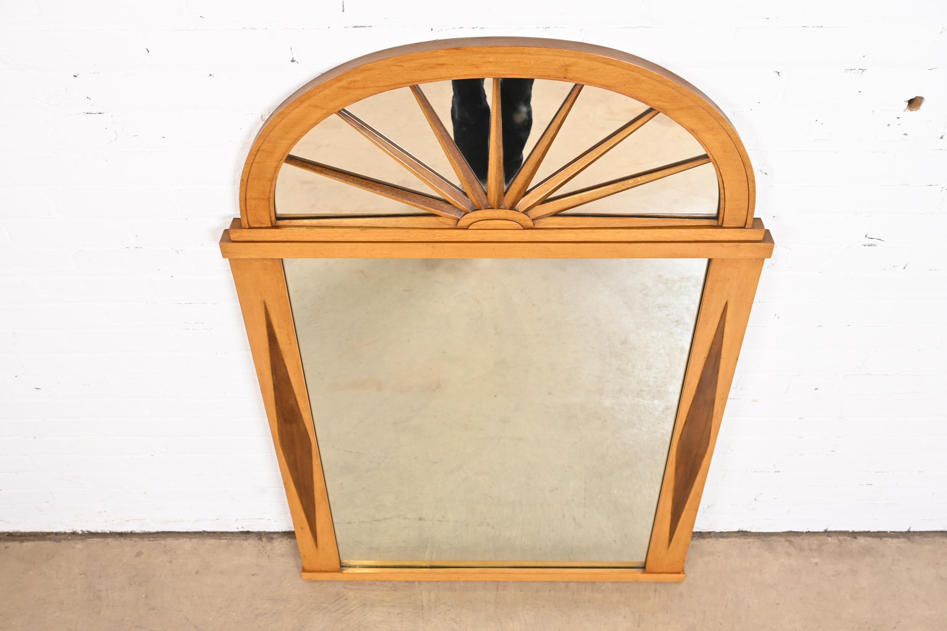 Grosfeld House Hollywood Regency Mahogany Framed Wall Mirror, Circa 1940s - Image 5