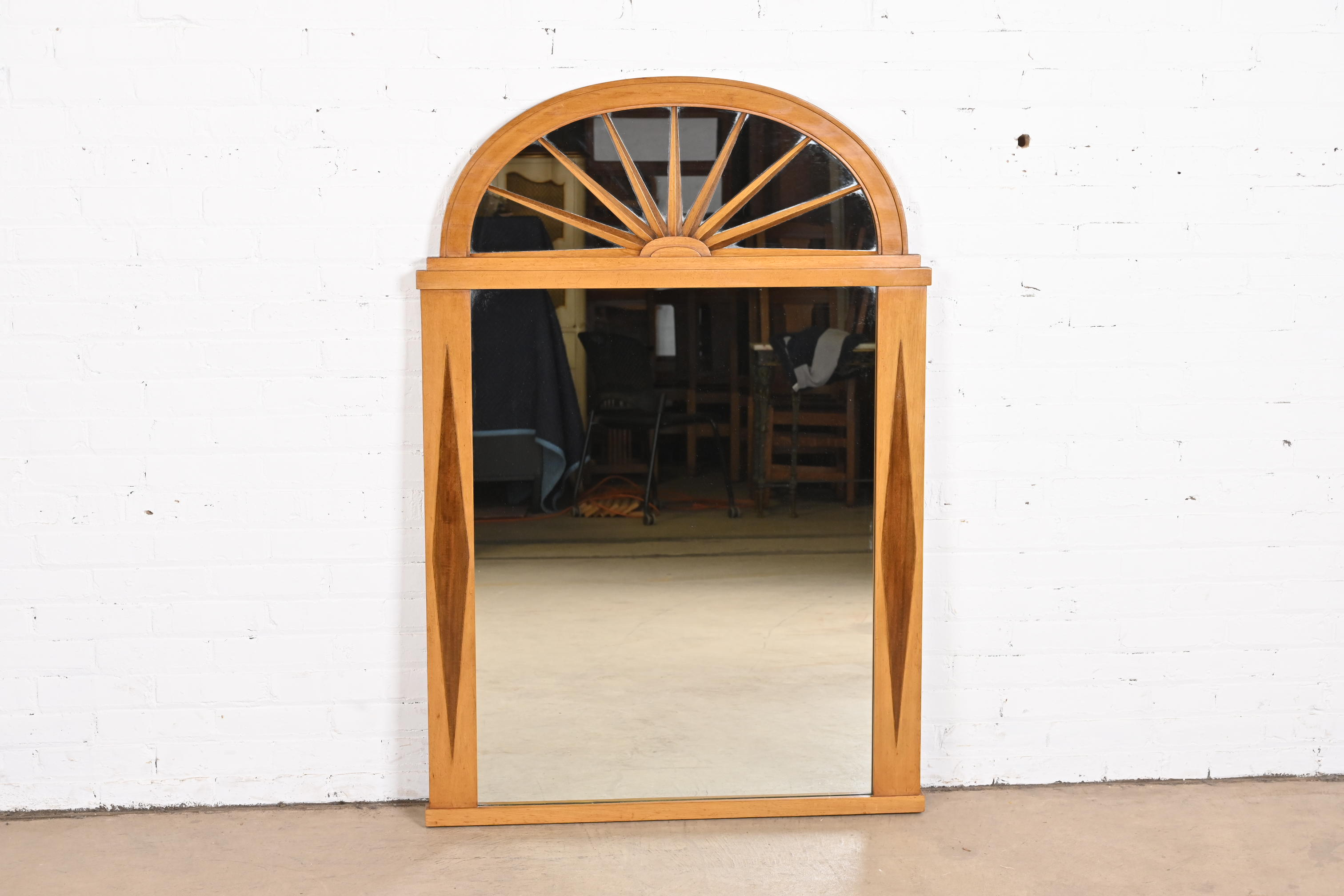 Grosfeld House Hollywood Regency Mahogany Framed Wall Mirror, Circa 1940s - Image 2