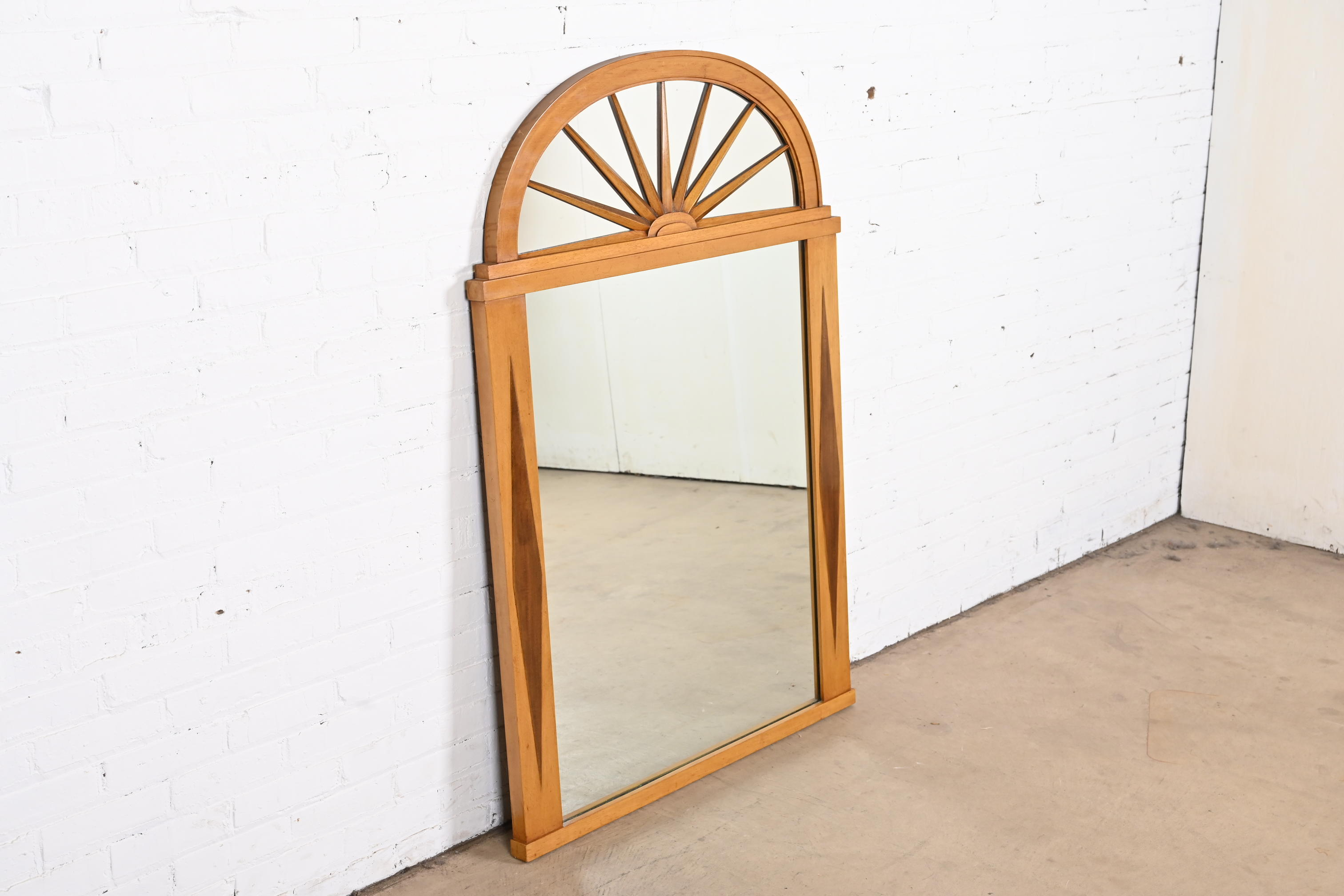 Grosfeld House Hollywood Regency Mahogany Framed Wall Mirror, Circa 1940s