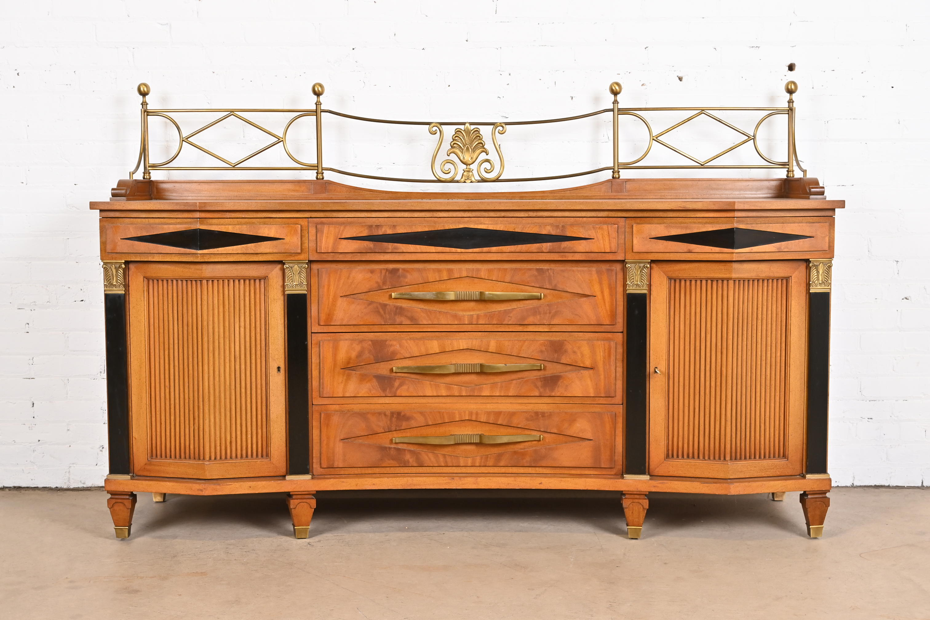 Grosfeld House Hollywood Regency Mahogany Sideboard or Bar Cabinet