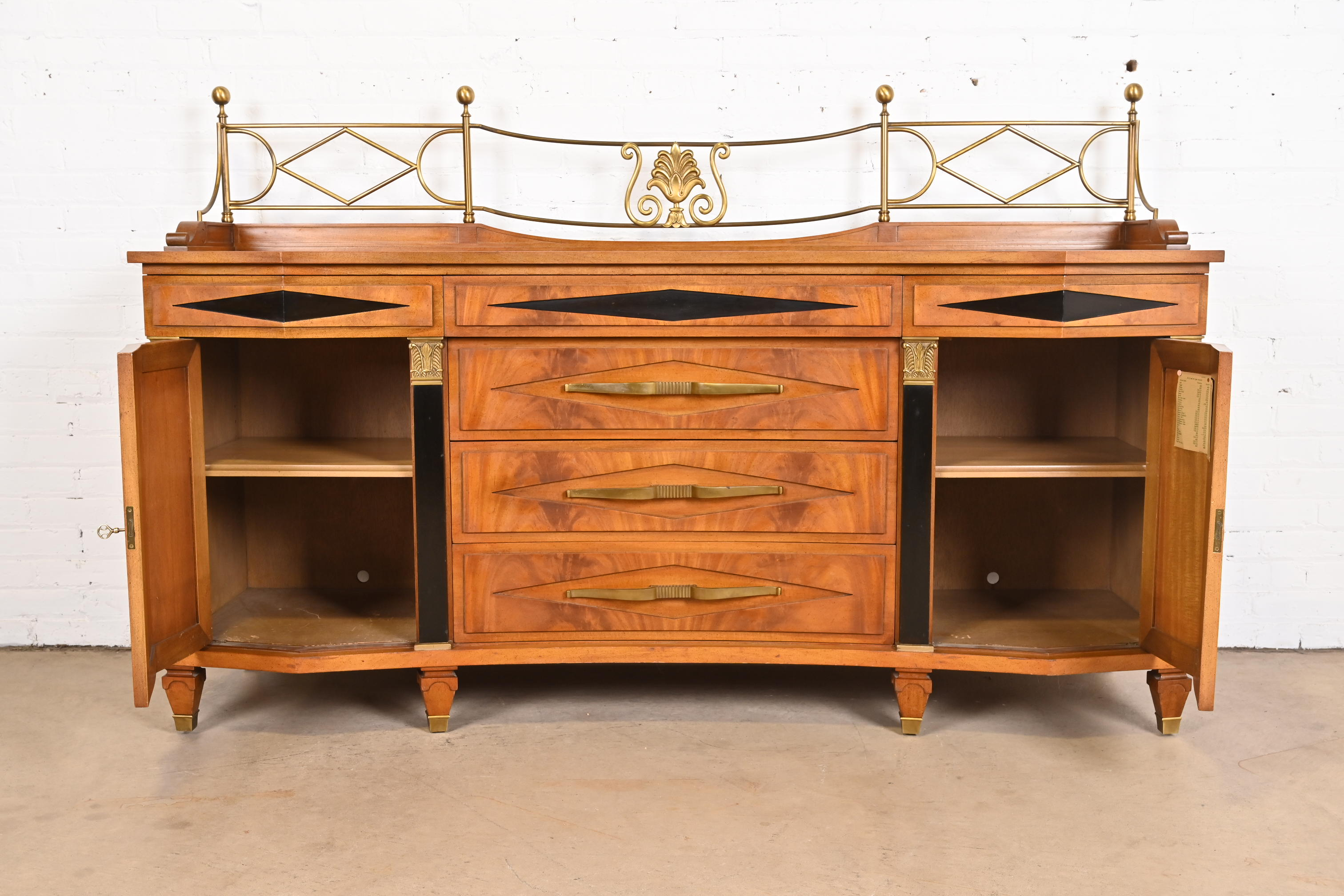 Grosfeld House Hollywood Regency Mahogany Sideboard or Bar Cabinet - Image 5