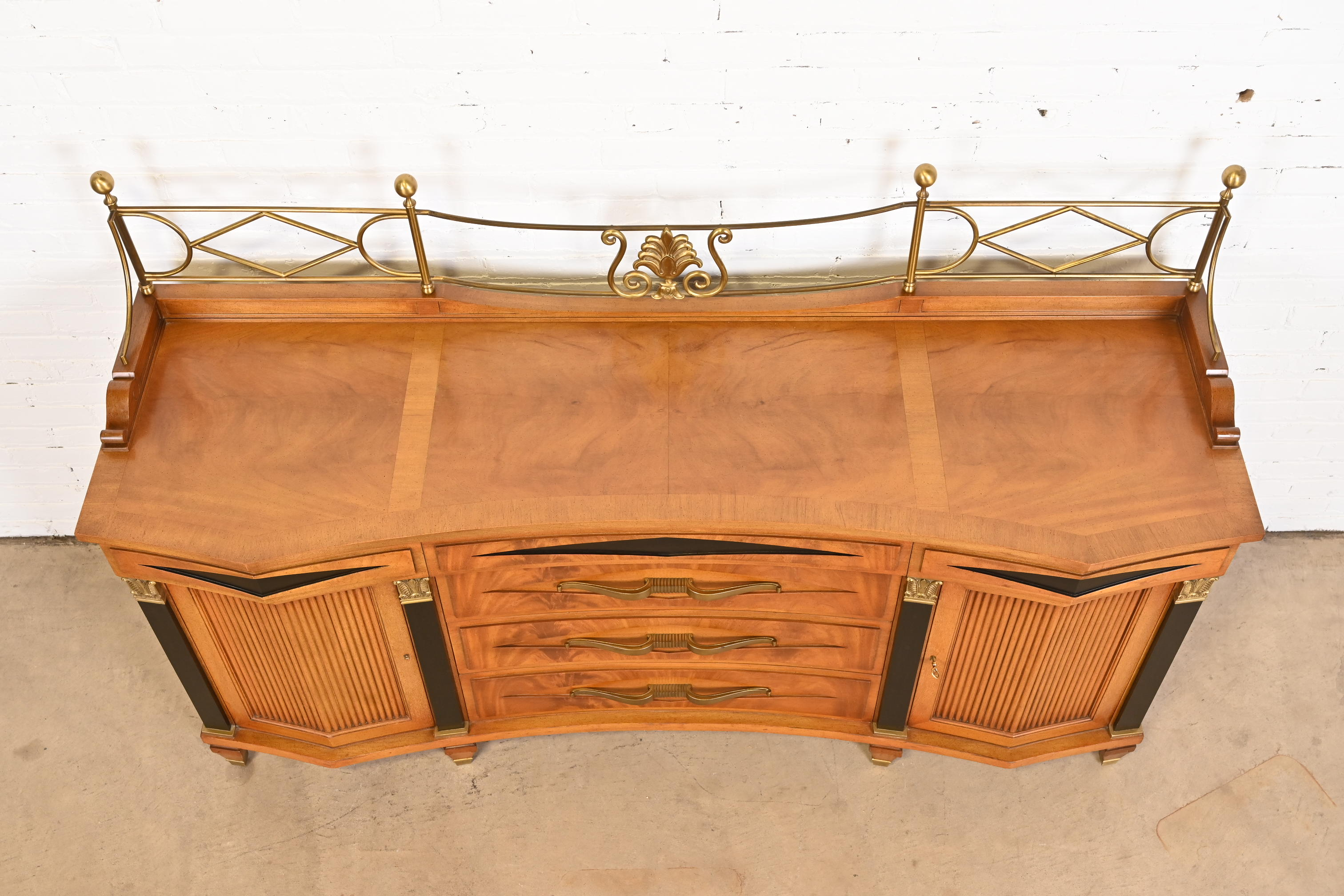 Grosfeld House Hollywood Regency Mahogany Sideboard or Bar Cabinet - Image 11