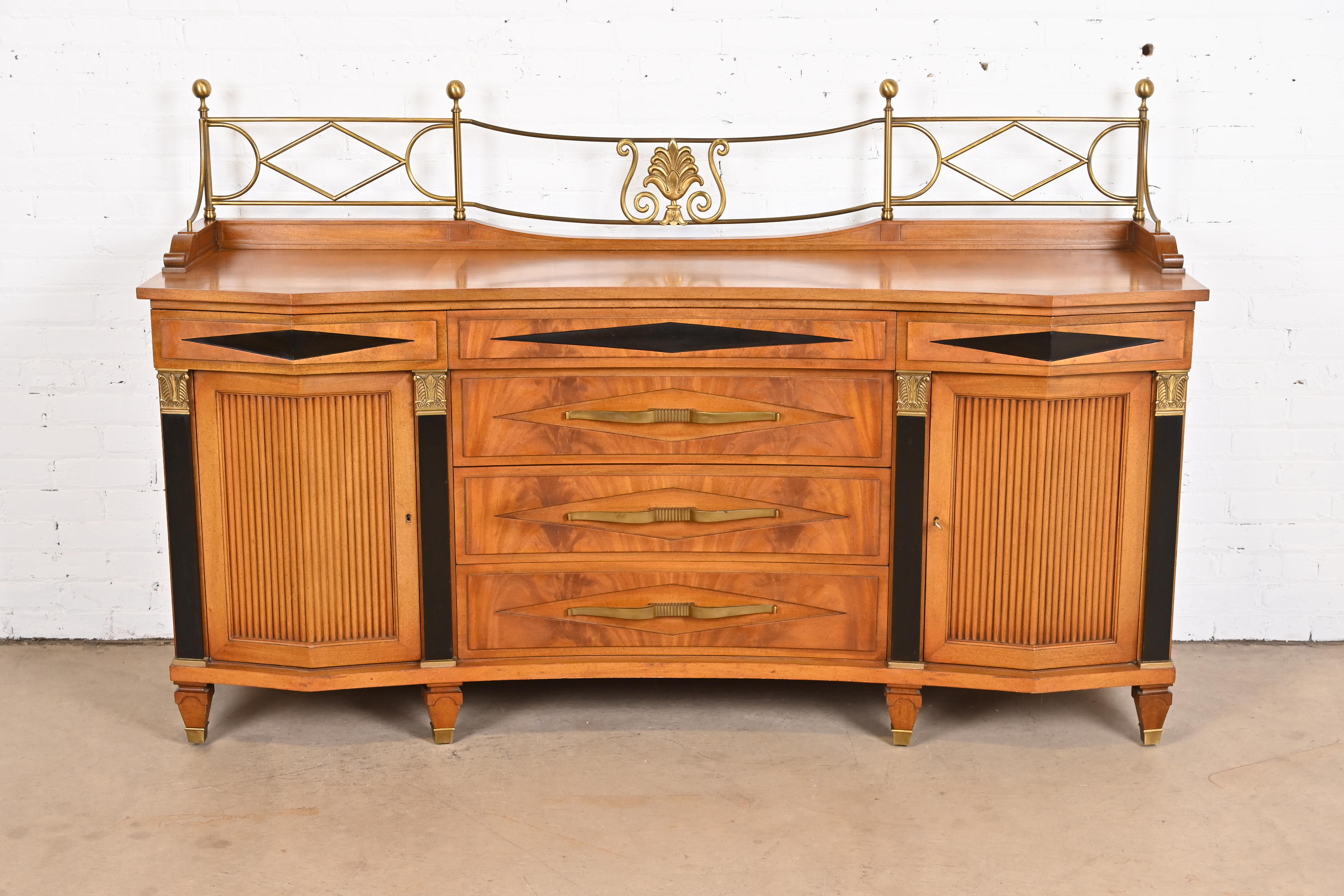 Grosfeld House Hollywood Regency Mahogany Sideboard or Bar Cabinet - Image 2