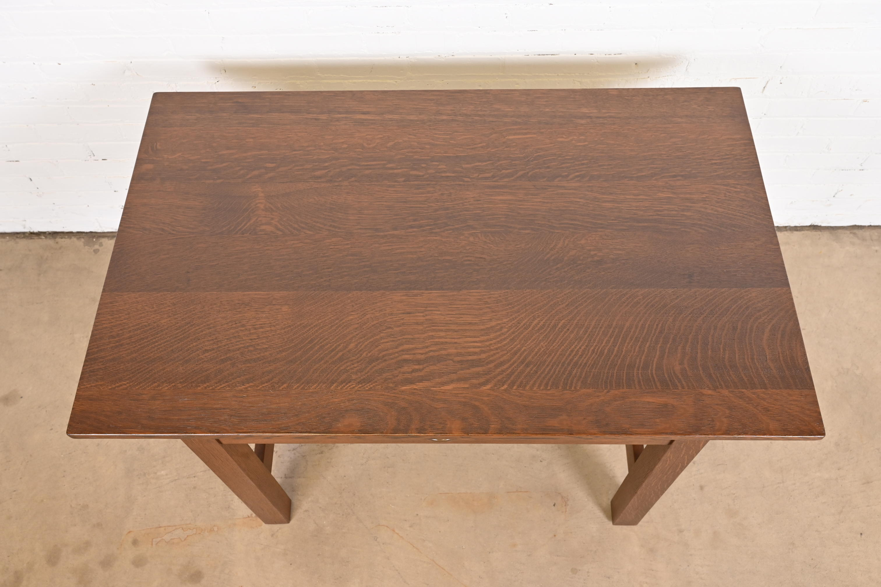 Gustav Stickley Mission Oak Arts & Crafts Writing Desk or Library Table, Circa 1900 - Image 10