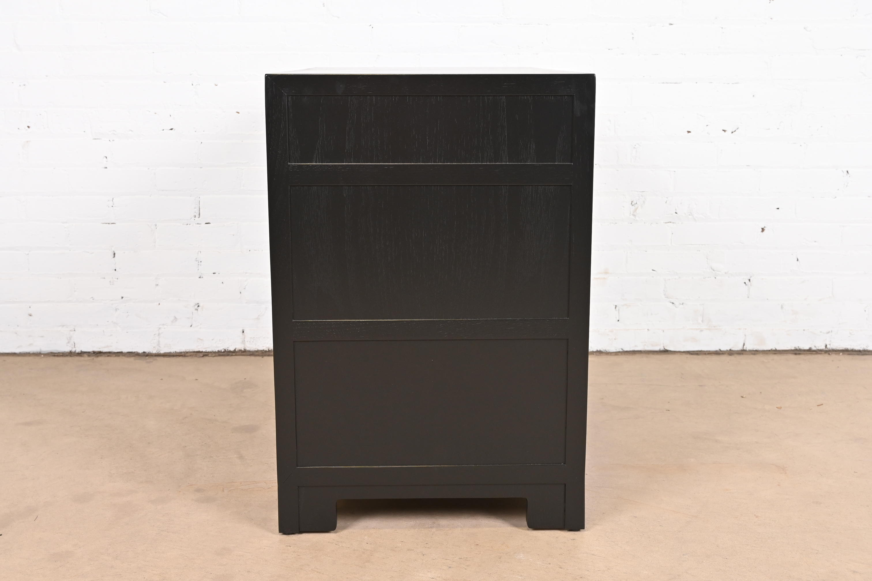 Michael Taylor for Baker Far East Collection Black Lacquered Dresser Chest, Newly Refinished - Image 11