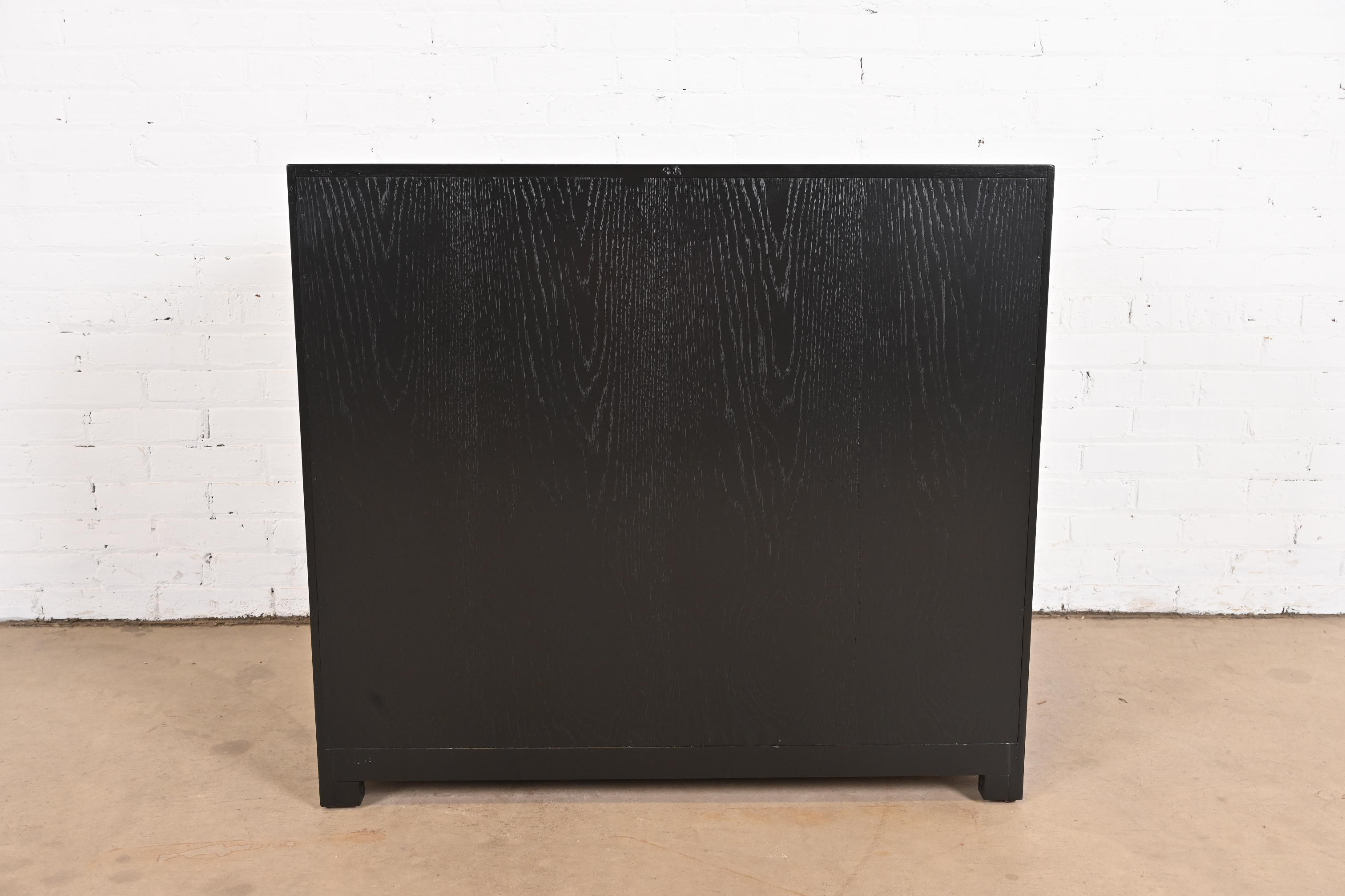 Michael Taylor for Baker Far East Collection Black Lacquered Dresser Chest, Newly Refinished - Image 12