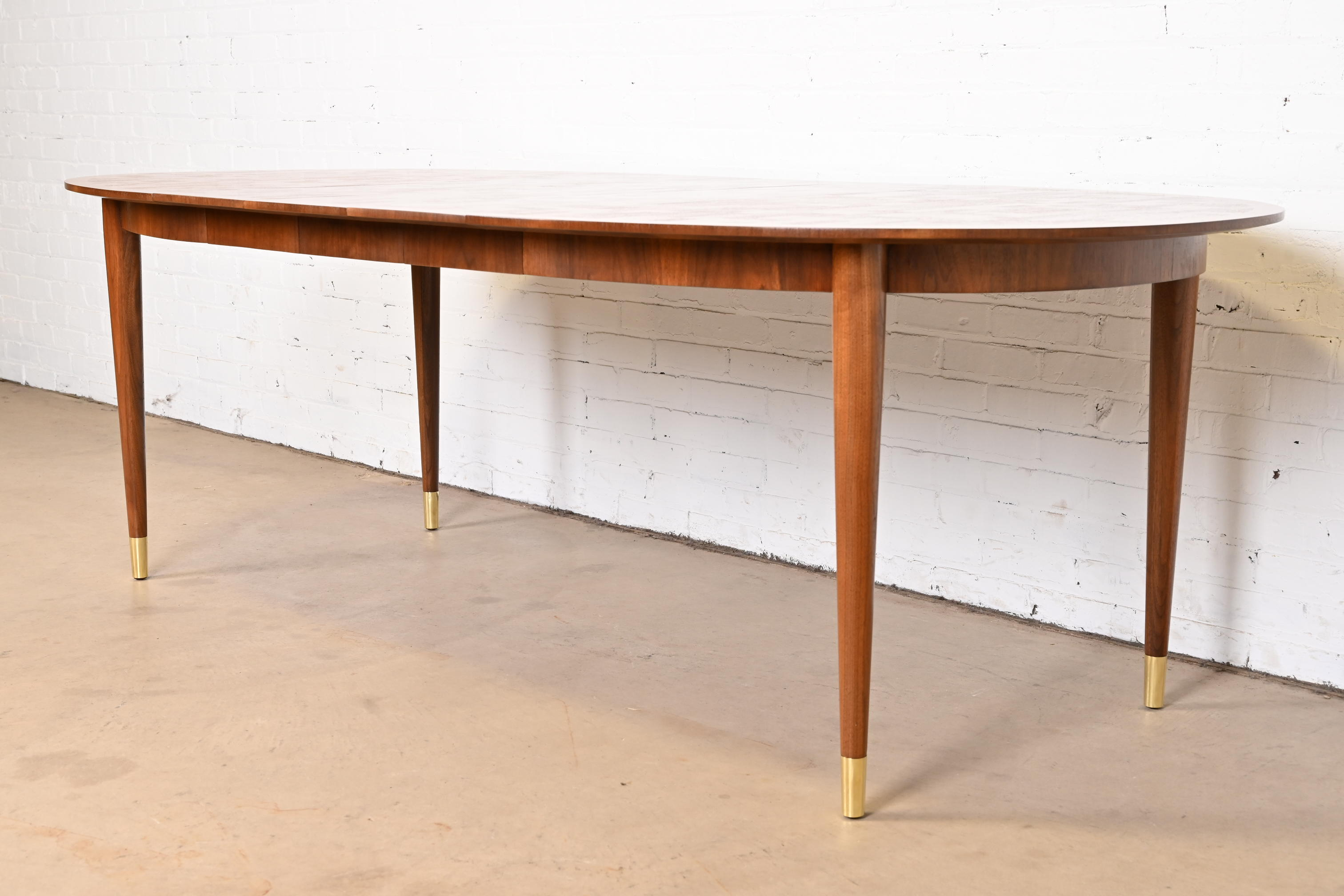 Bert England for Johnson Furniture Patchwork Walnut Extension Dining Table, Newly Refinished - Image 4