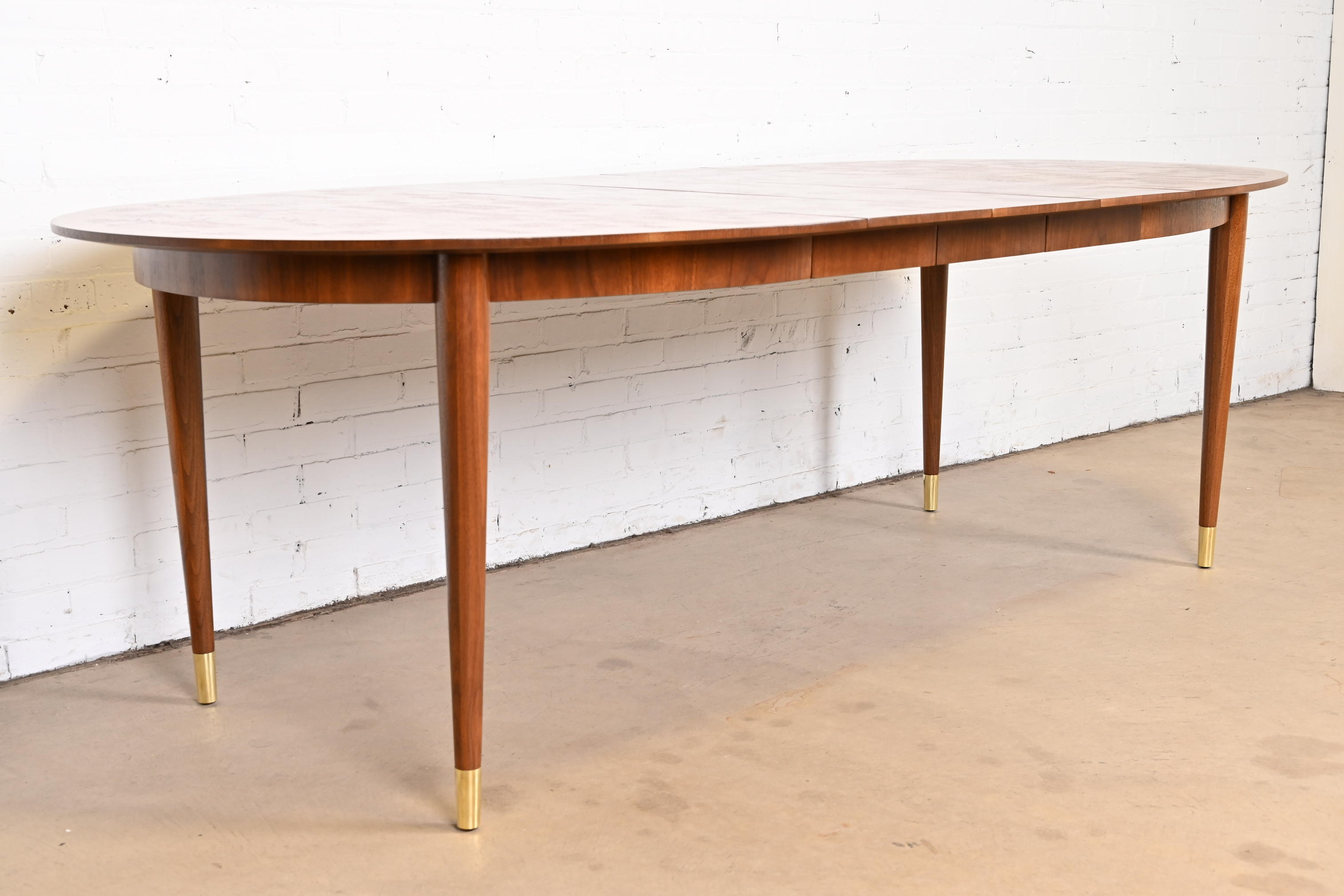 Bert England for Johnson Furniture Patchwork Walnut Extension Dining Table, Newly Refinished - Image 6
