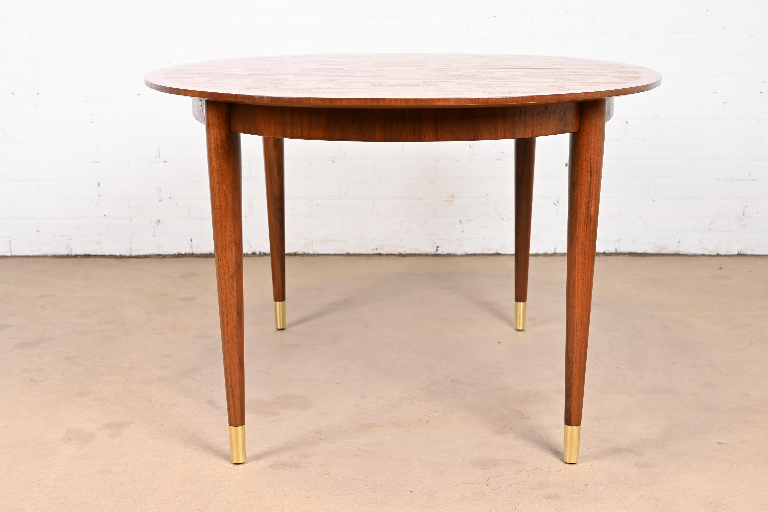 Bert England for Johnson Furniture Patchwork Walnut Extension Dining Table, Newly Refinished - Image 11