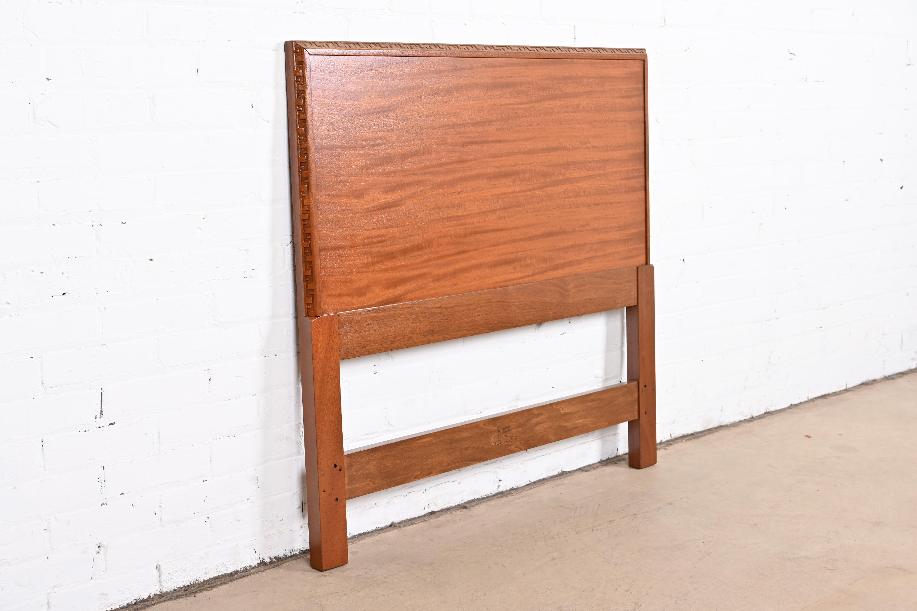 Frank Lloyd Wright Taliesin Mahogany Twin Headboard, Newly Restored - Image 3