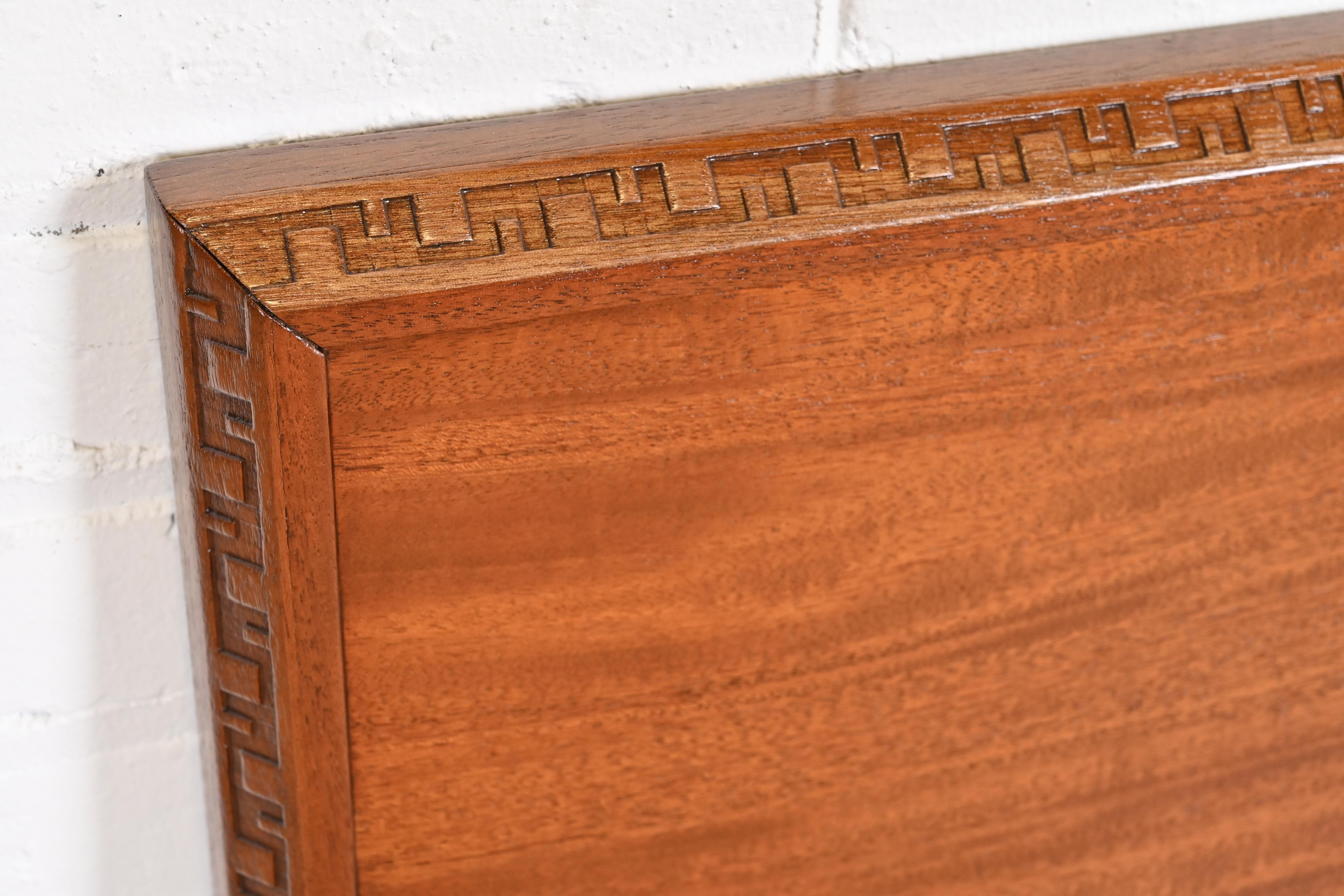 Frank Lloyd Wright Taliesin Mahogany Twin Headboard, Newly Restored - Image 5