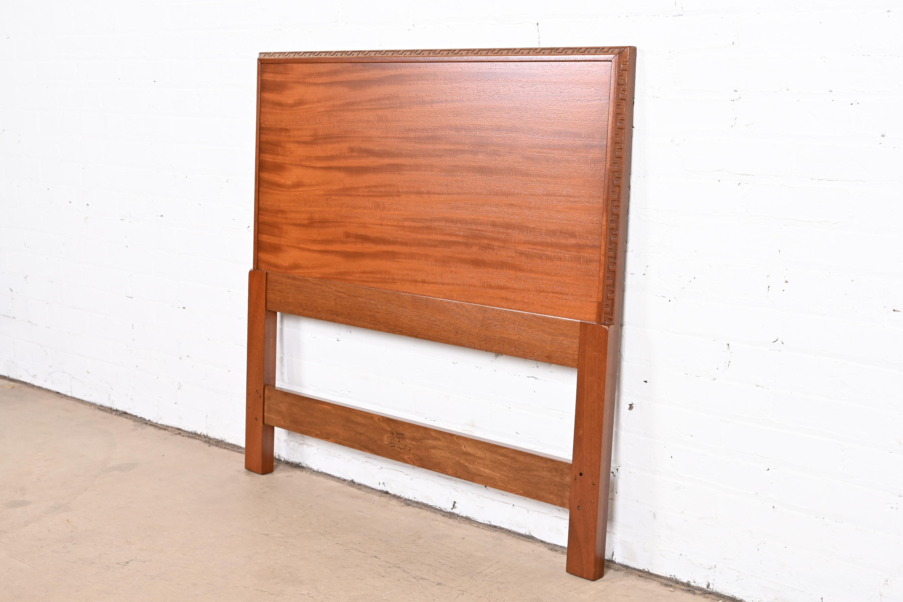 Frank Lloyd Wright Taliesin Mahogany Twin Headboard, Newly Restored - Image 2