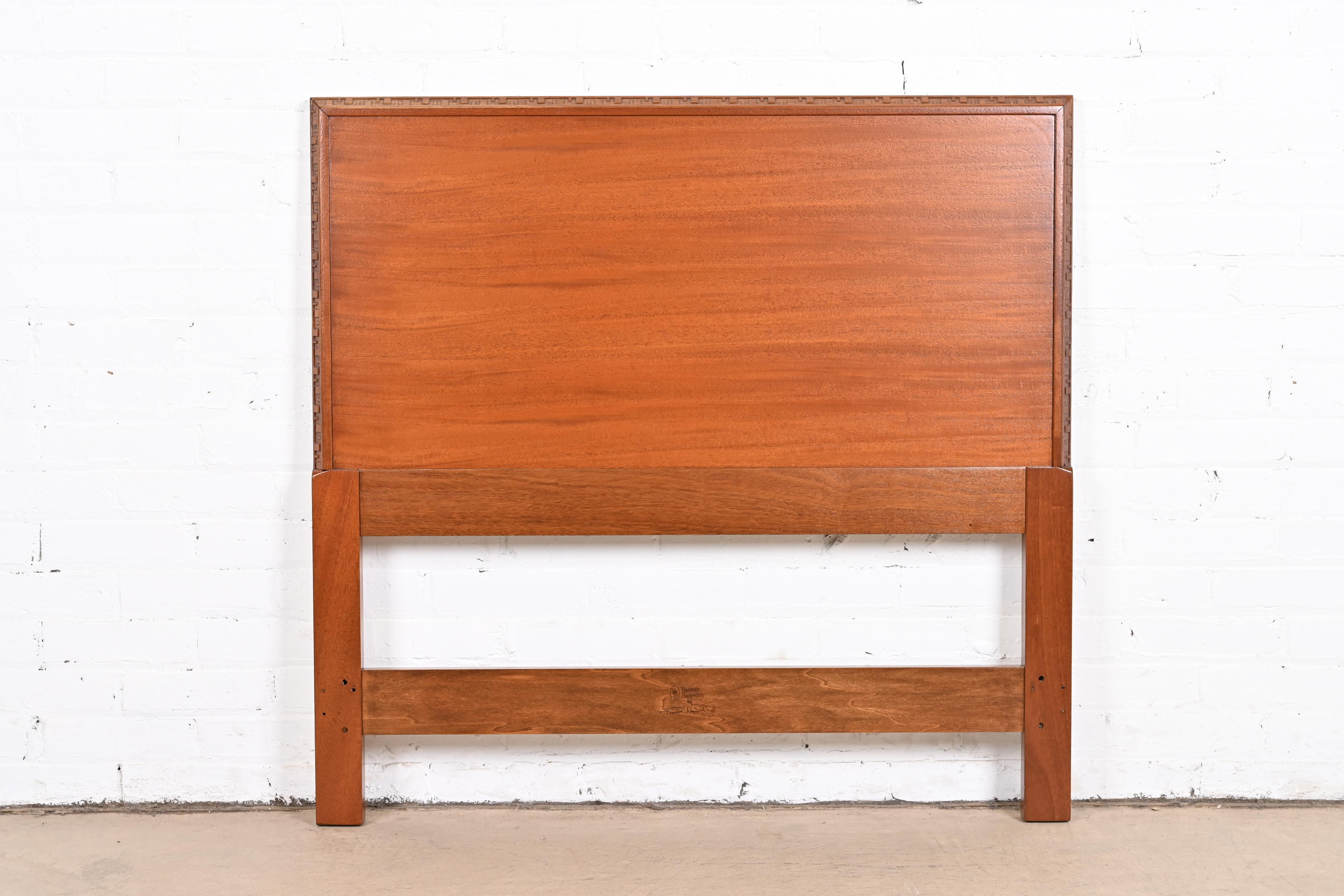 Frank Lloyd Wright Taliesin Mahogany Twin Headboard, Newly Restored - Image 4