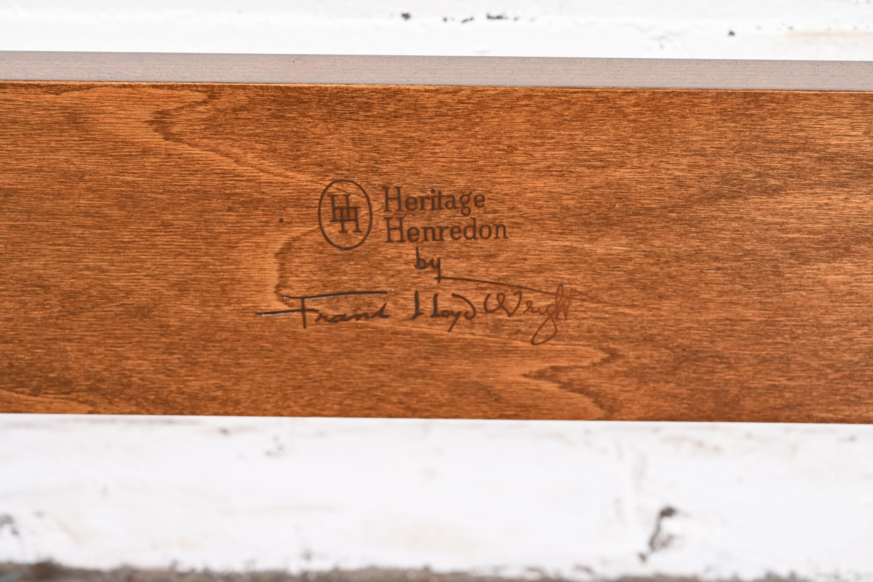 Frank Lloyd Wright Taliesin Mahogany Twin Headboard, Newly Restored - Image 9
