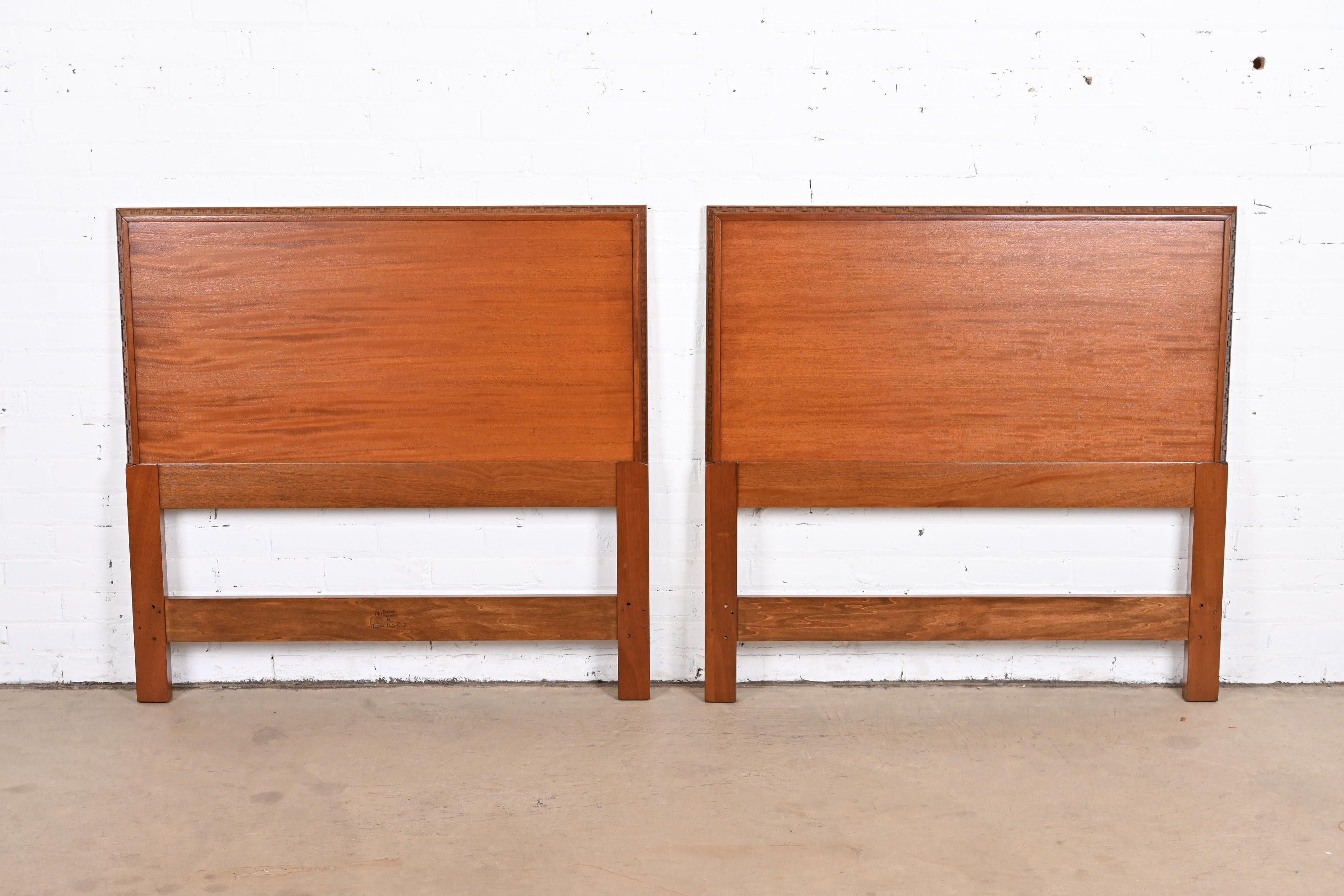 Frank Lloyd Wright Taliesin Mahogany Twin Headboard, Newly Restored - Image 10