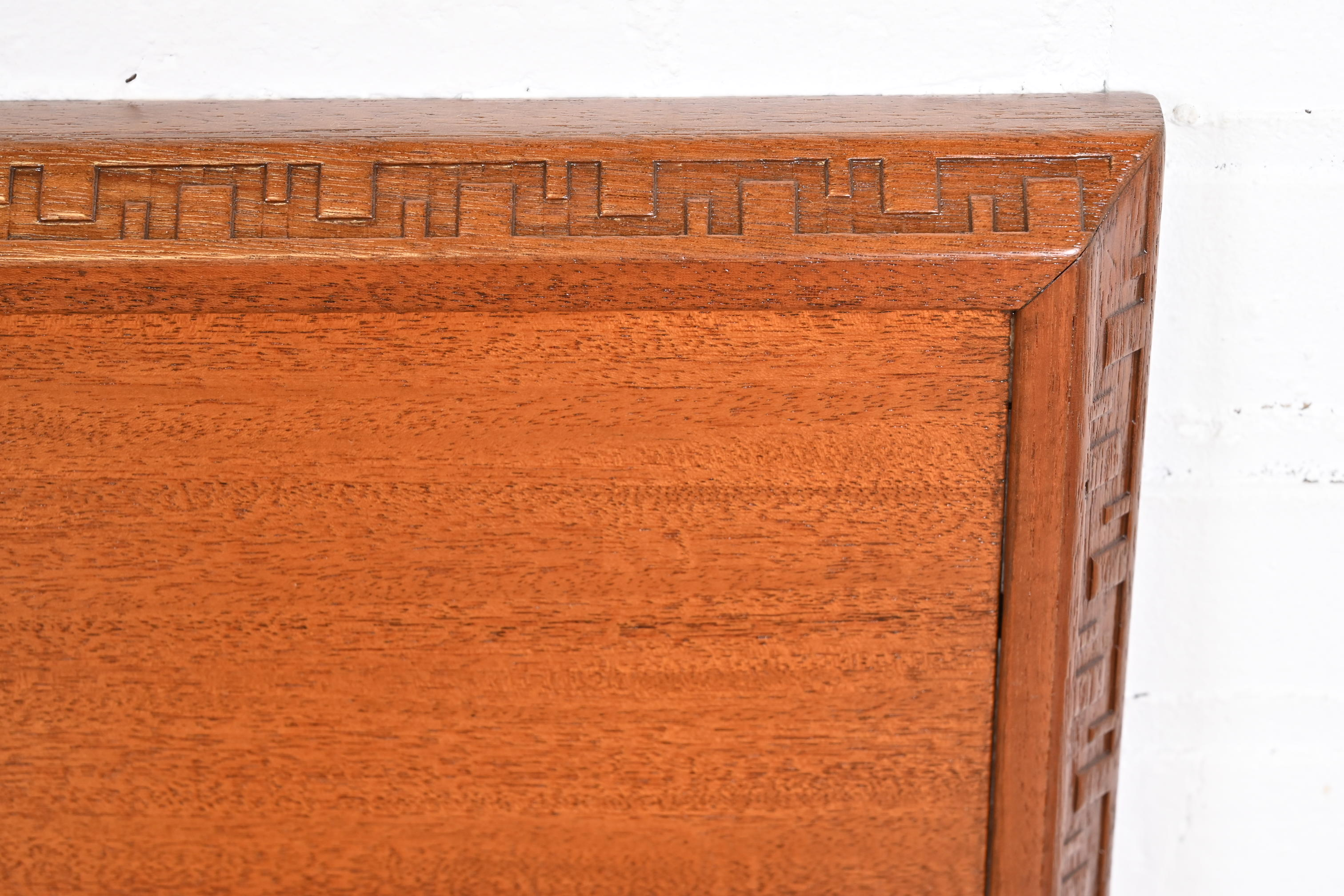 Frank Lloyd Wright Taliesin Mahogany Twin Headboard, Newly Restored - Image 6